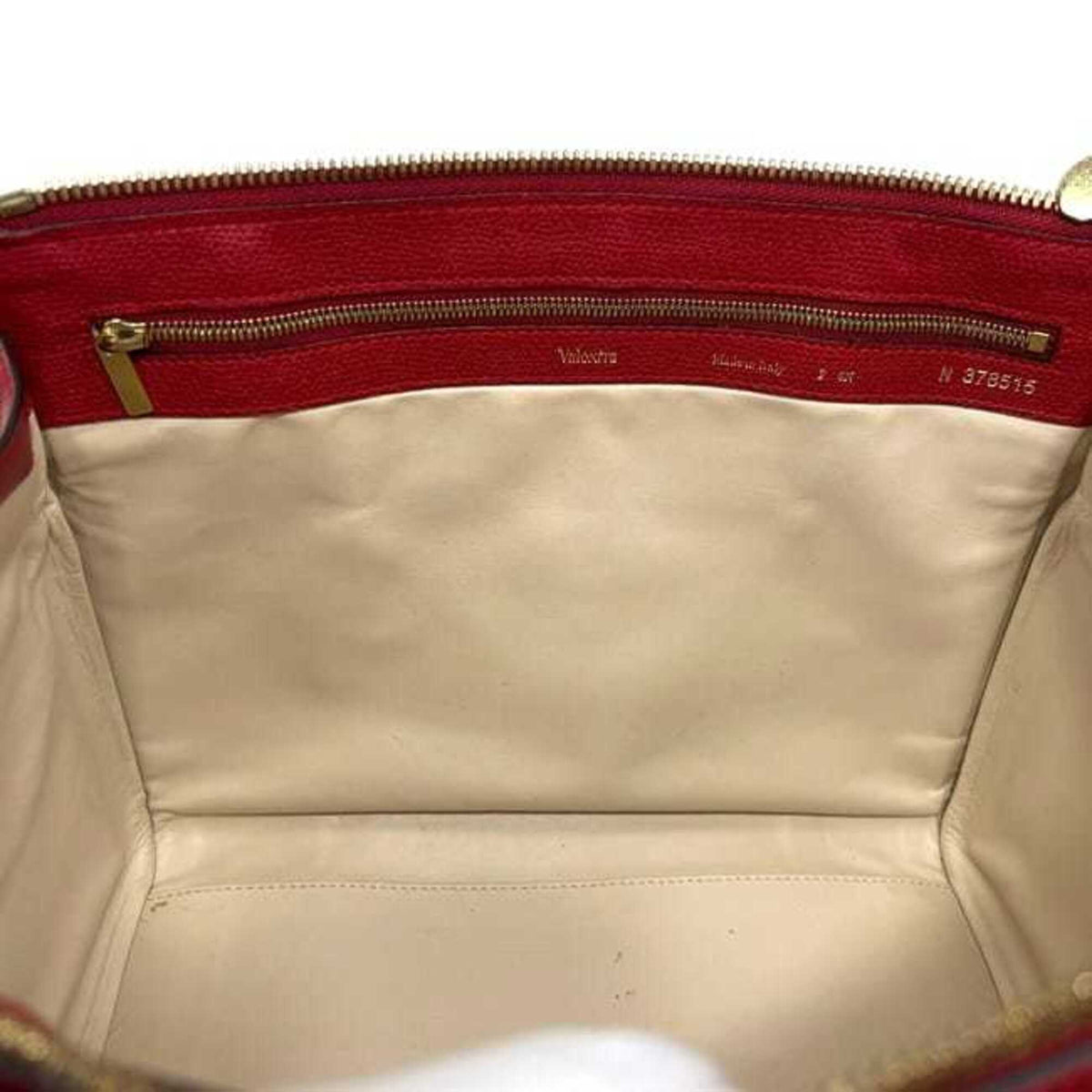 Valextra Red Color Leather Boston Bag Handbag (Pre-Owned)
