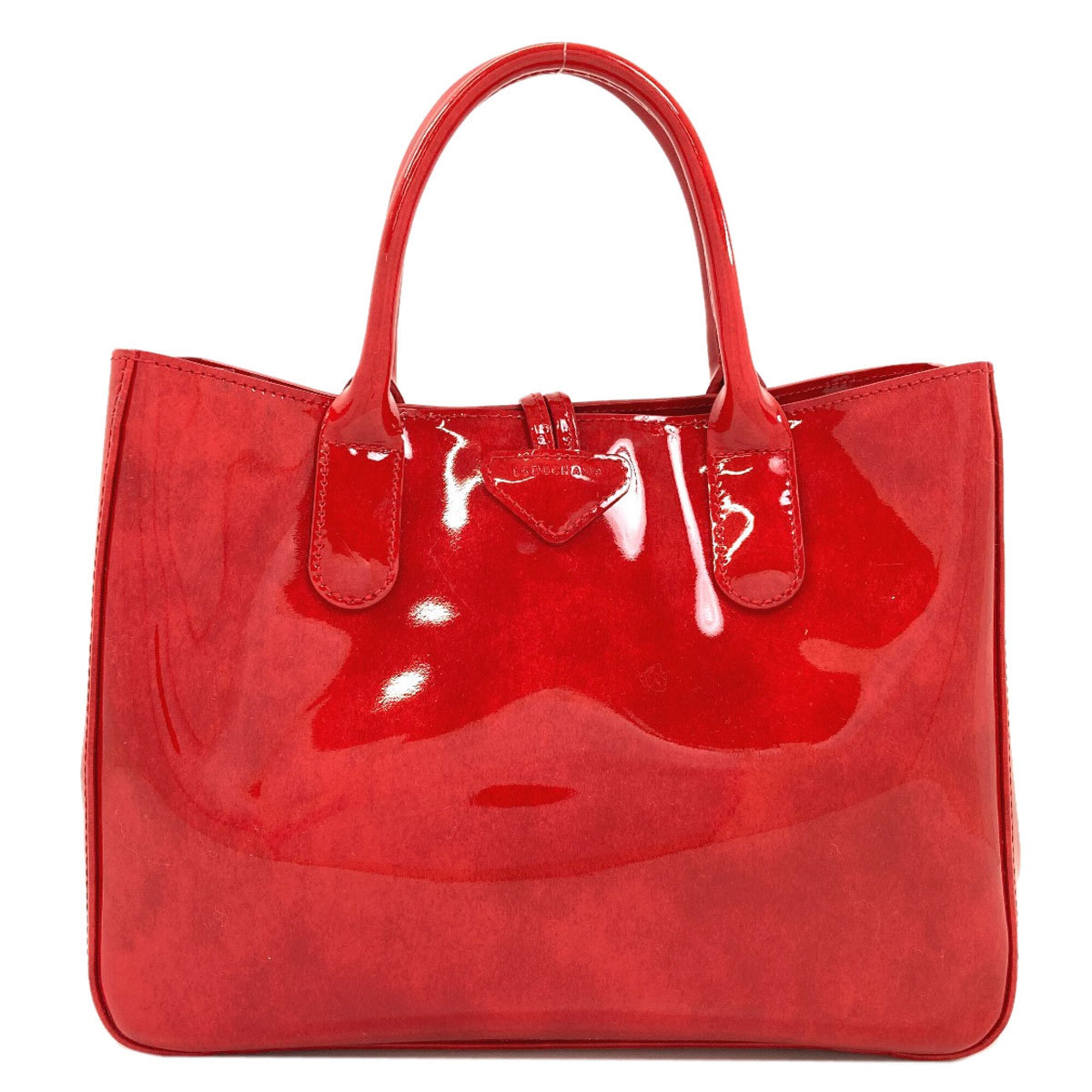 Longchamp Red Color Leather Handbag (Pre-Owned)