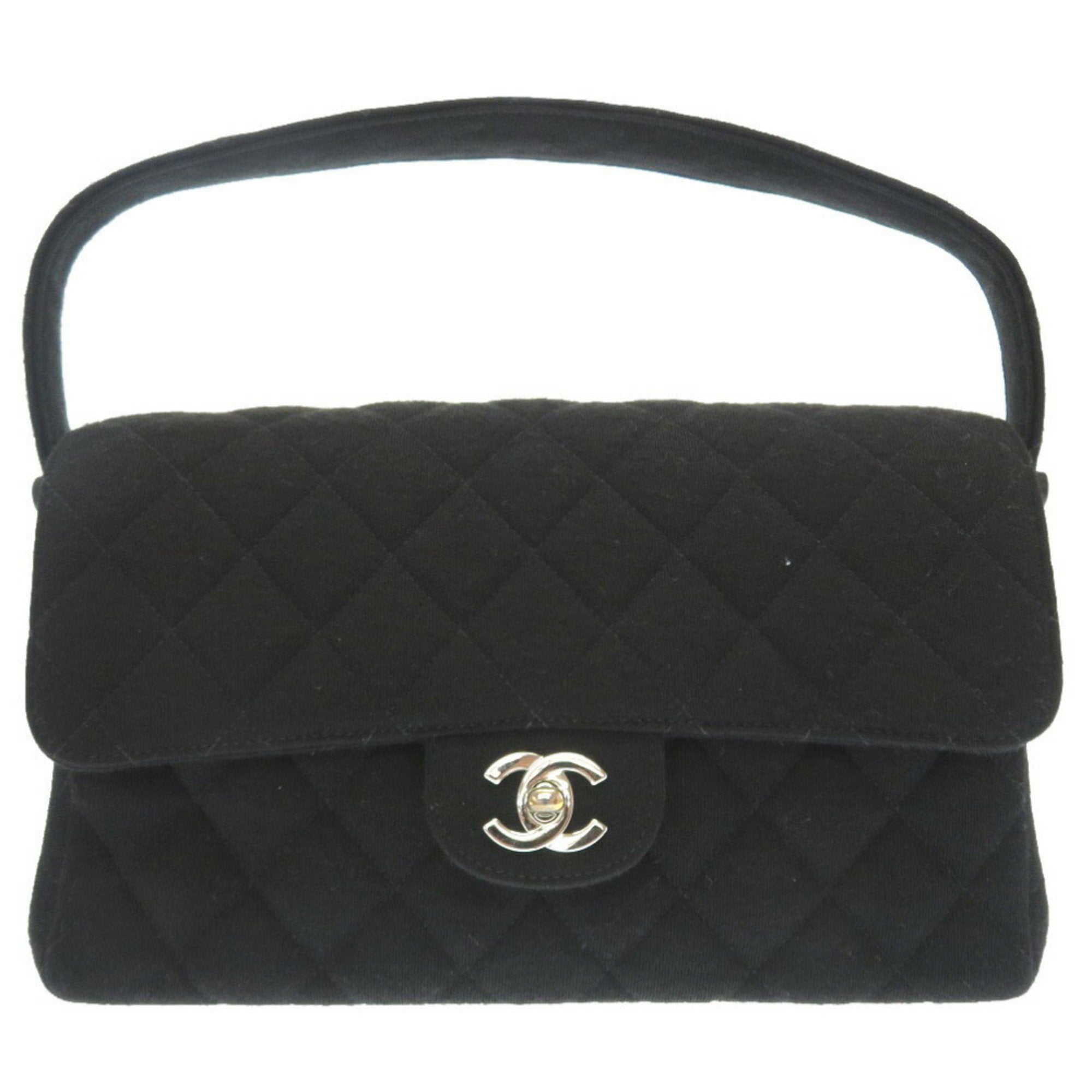 Chanel Matelasse Black Jersey Handbag (Pre-Owned)