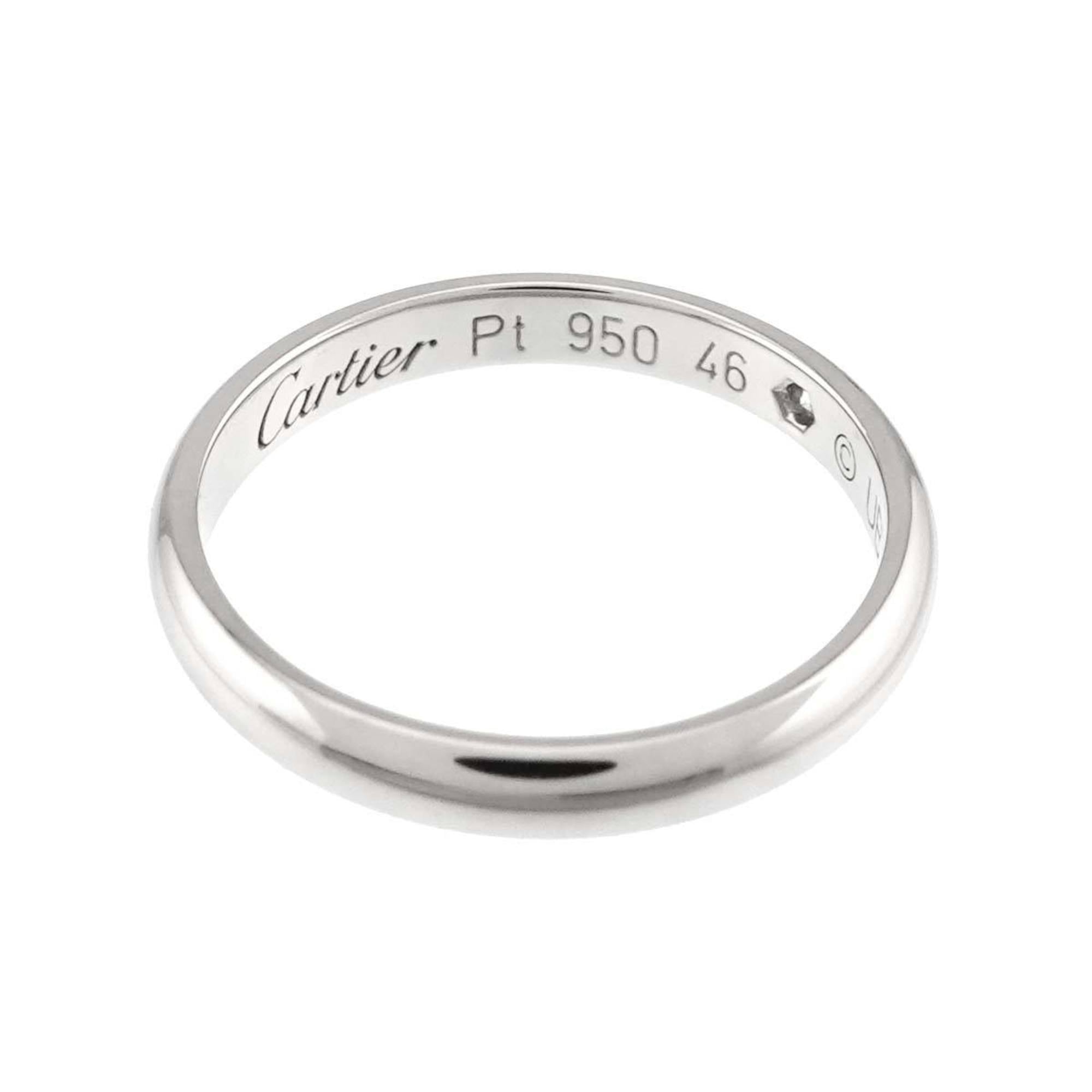 Cartier Silver Platinum 950 Band Ring (Pre-Owned)