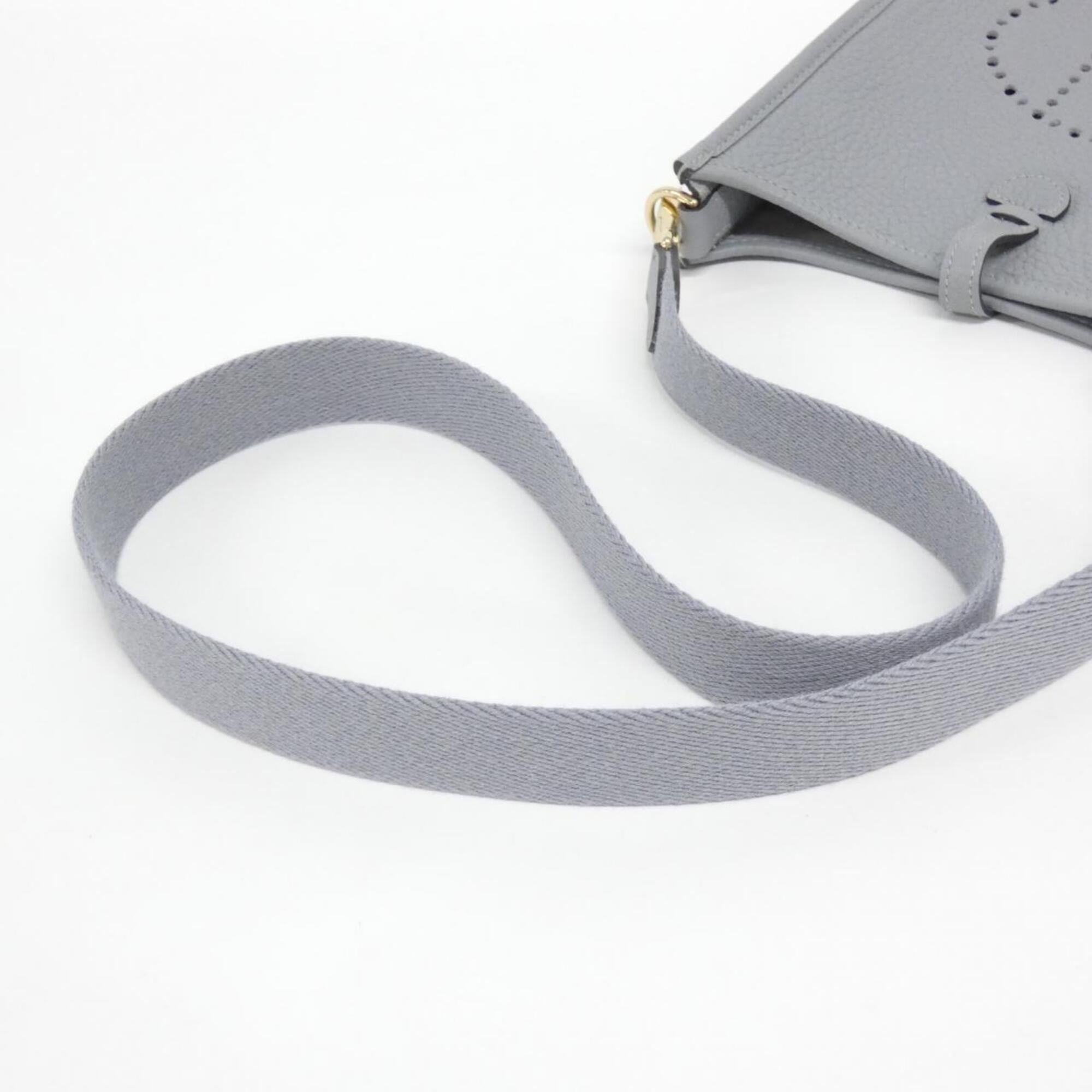 Hermes Evelyne Gray Taurillon Clemence Leather Shoulder Bag (Pre-Owned)