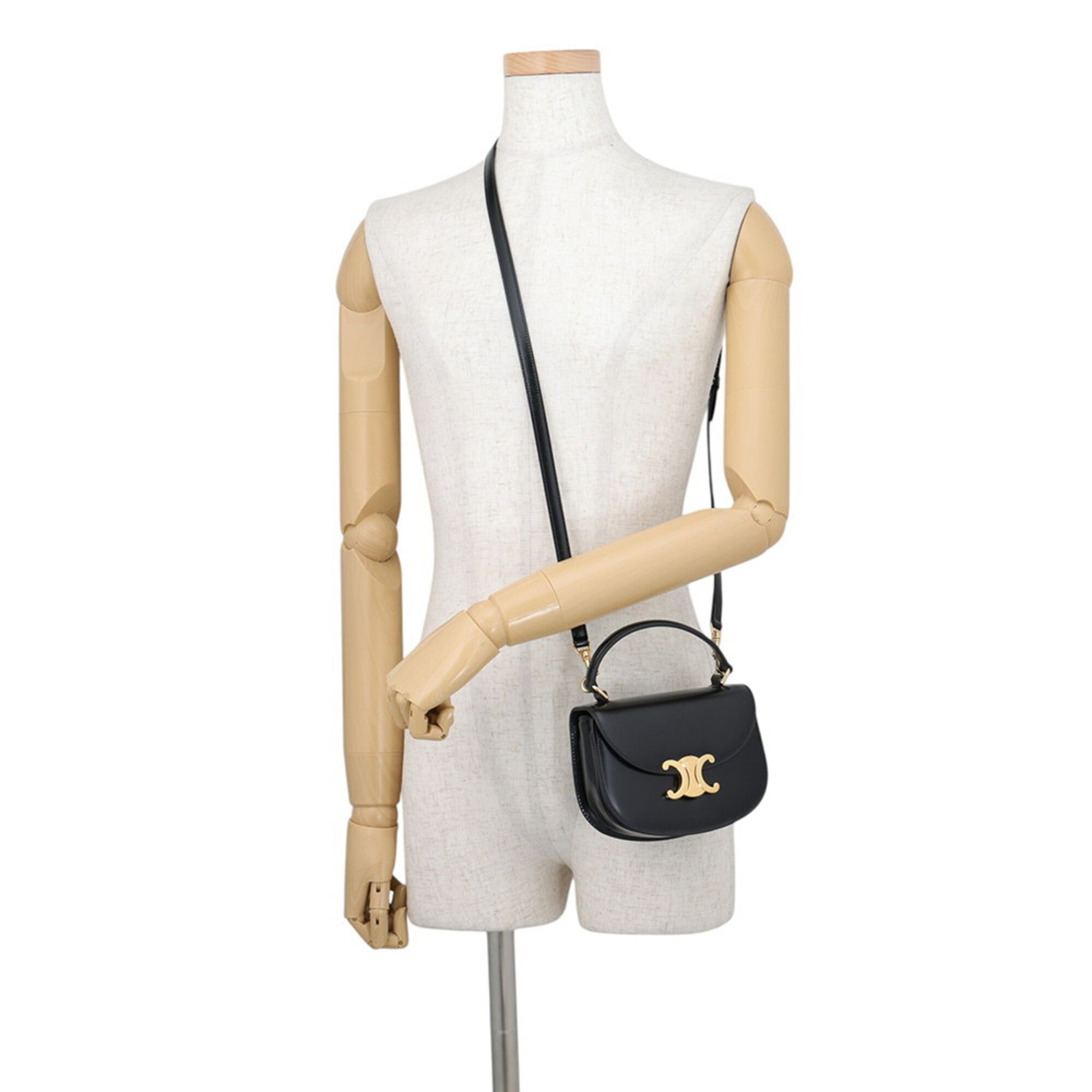 Celine Black Leather Handbag Shoulder Bag (Pre-Owned)