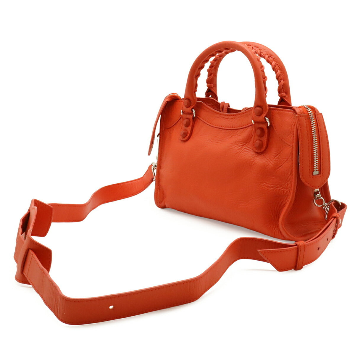 Balenciaga Red Color Leather Handbag Shoulder Bag (Pre-Owned)