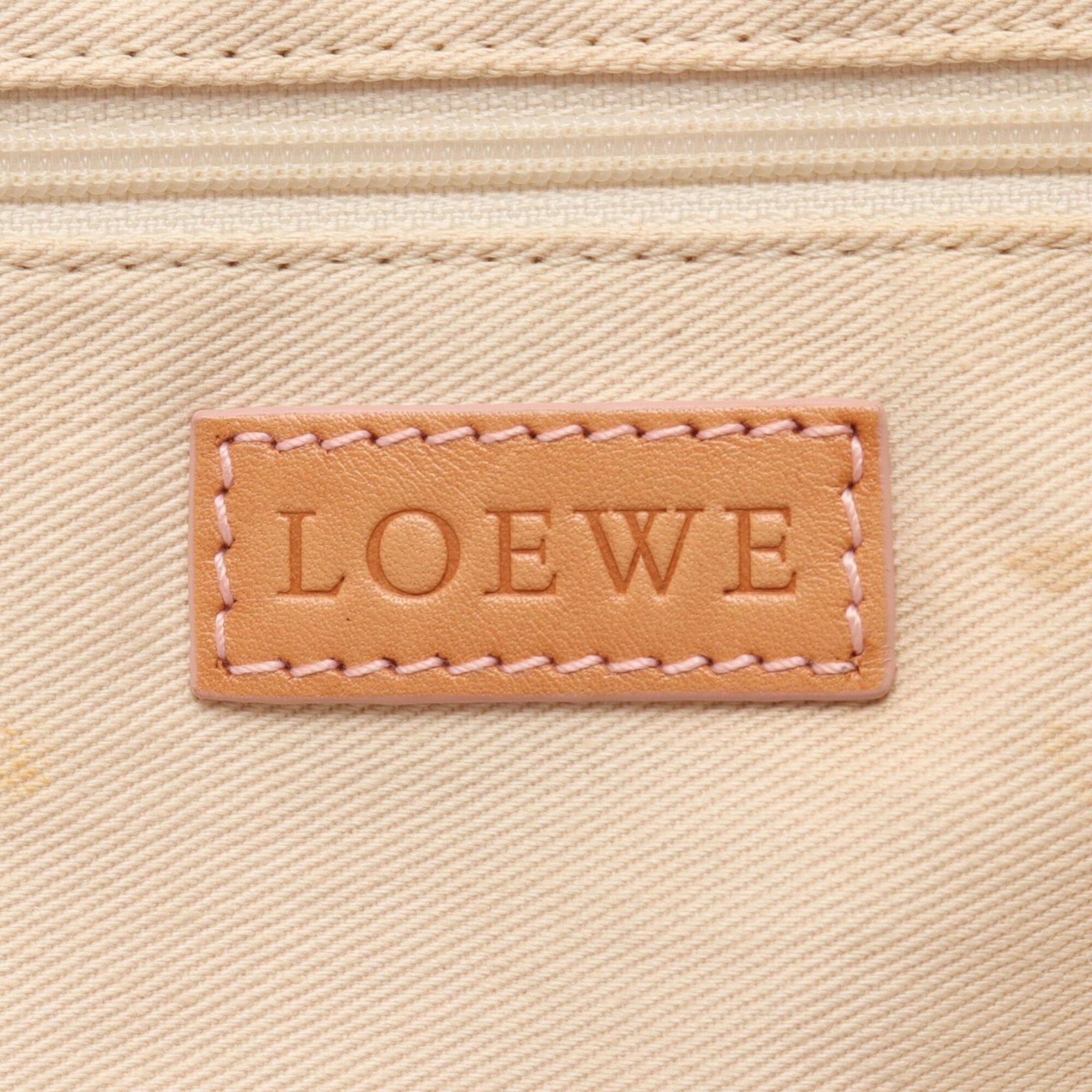 Loewe Beige Brown Canvas Leather Handbag Tote Bag (Pre-Owned)