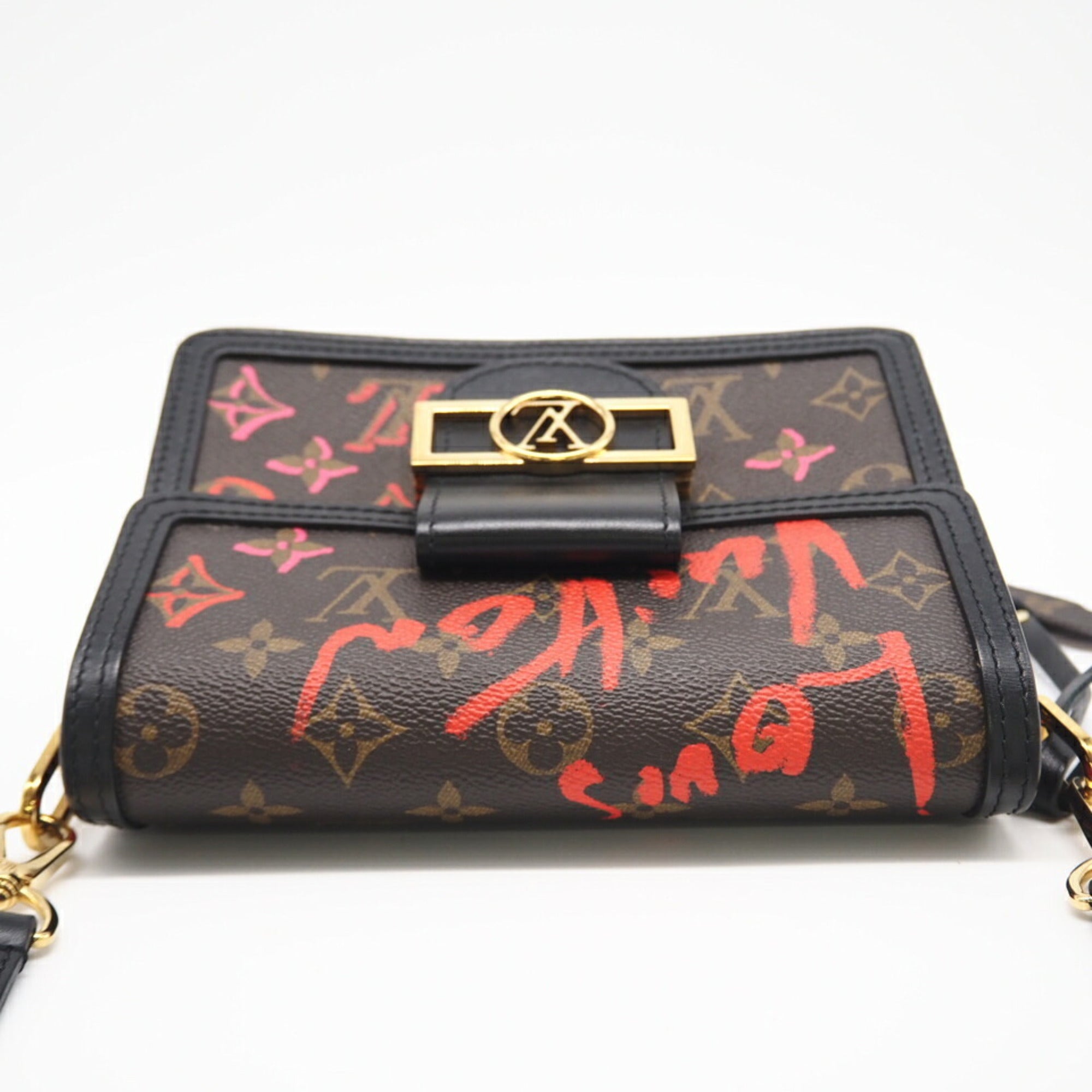 Louis Vuitton Brown Red Color Coated Canvas Shoulder Bag (Pre-Owned)