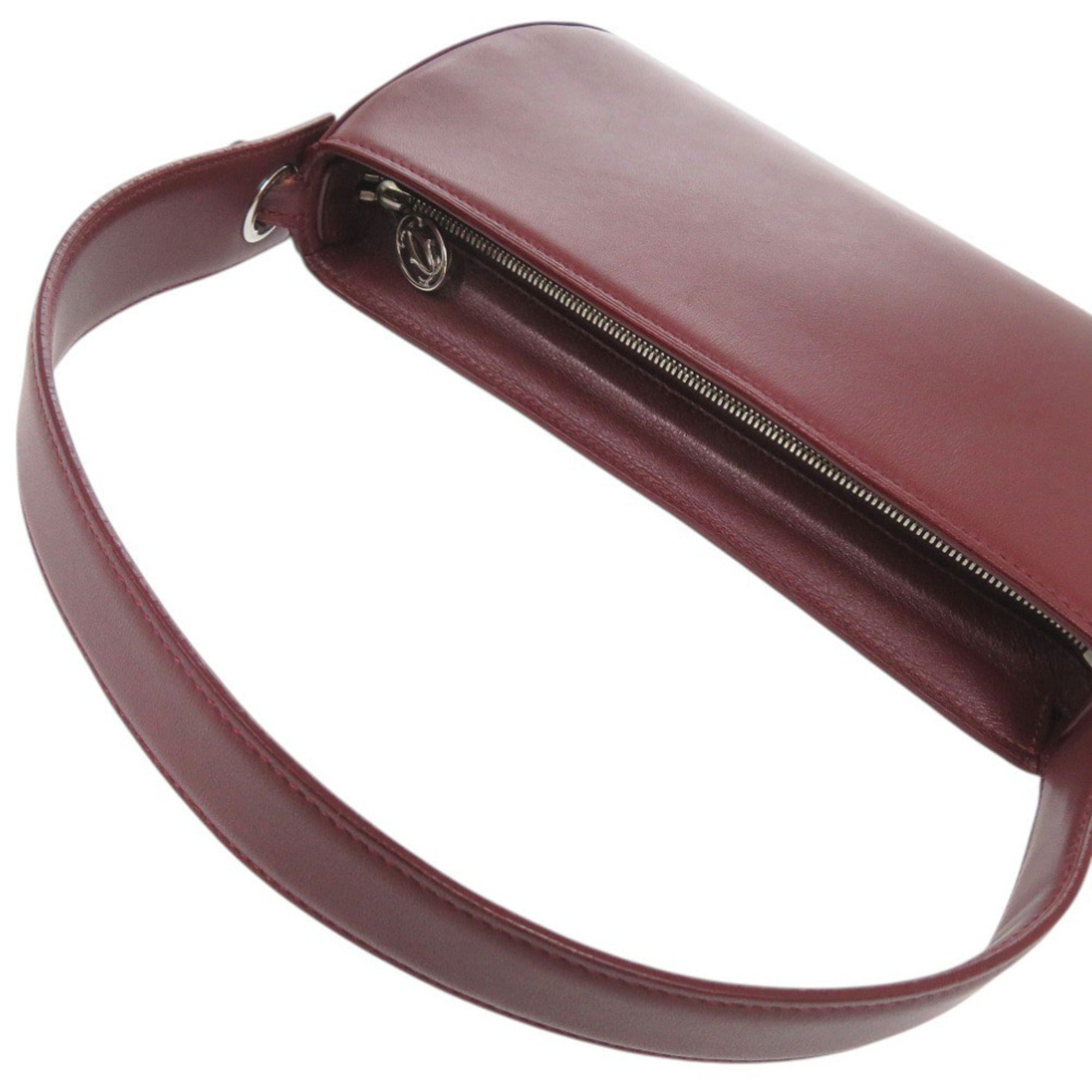 Cartier Bordeaux Leather Handbag (Pre-Owned)