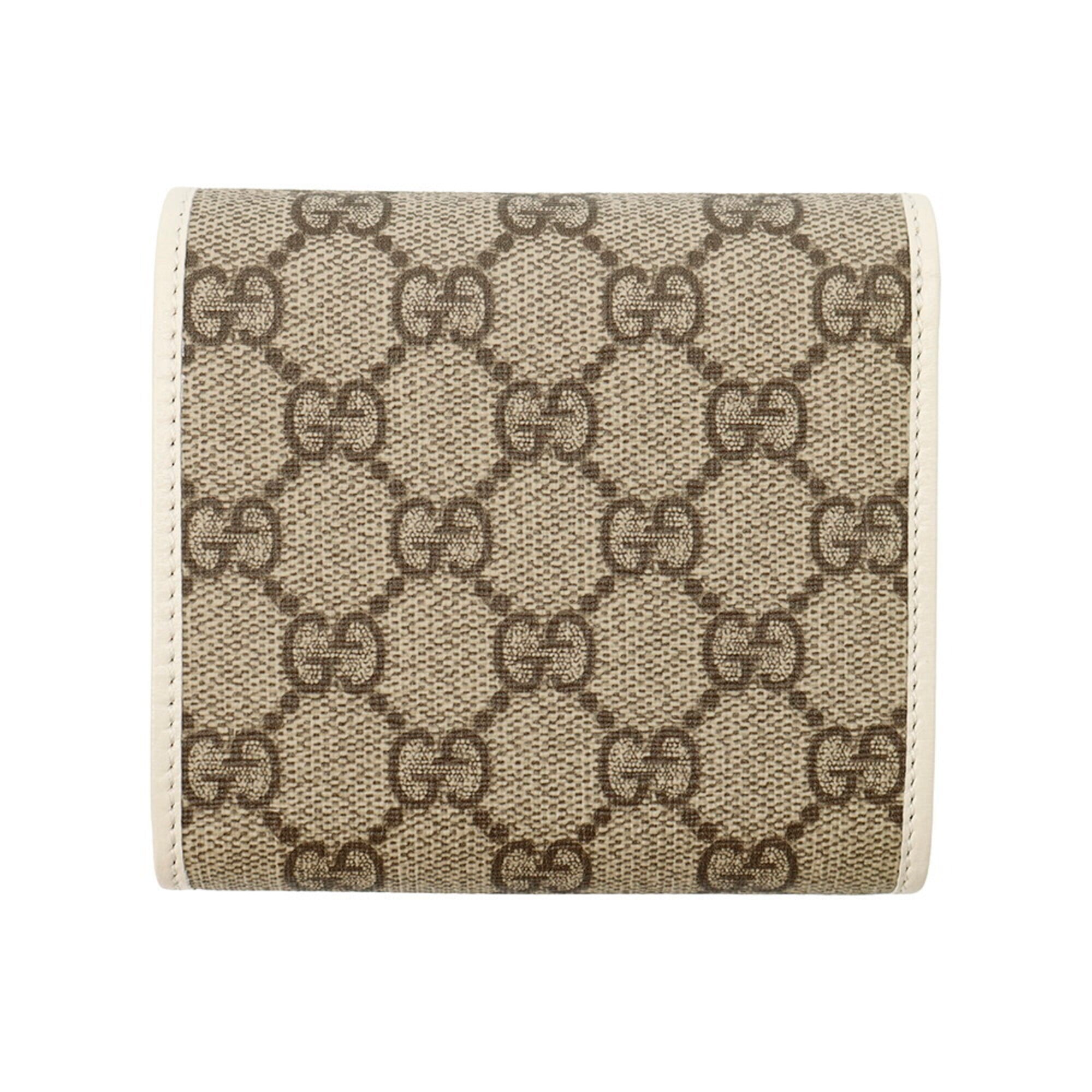 Gucci Gg Supreme Beige Ivory Gg Supreme Leather Wallet (Bi-Fold) (Pre-Owned)