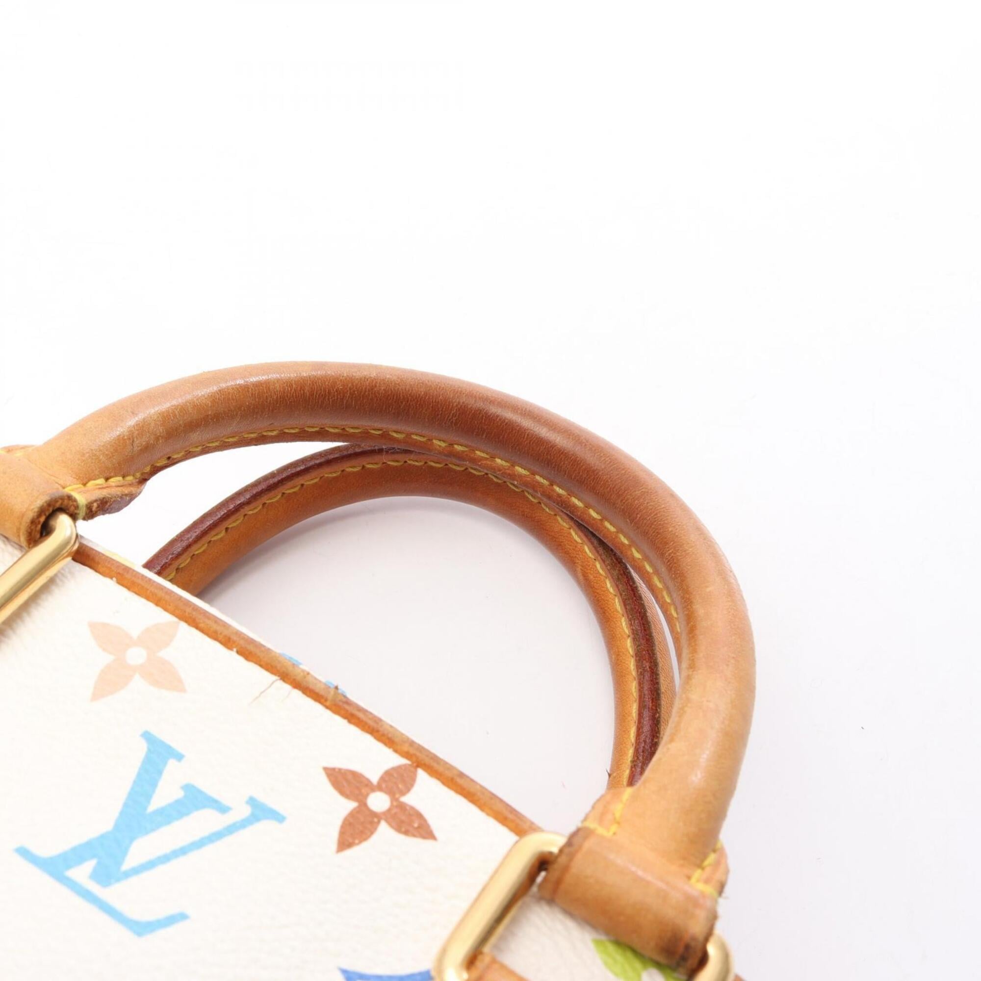 Louis Vuitton Multi-Color White Coated Canvas Leather Handbag (Pre-Owned)