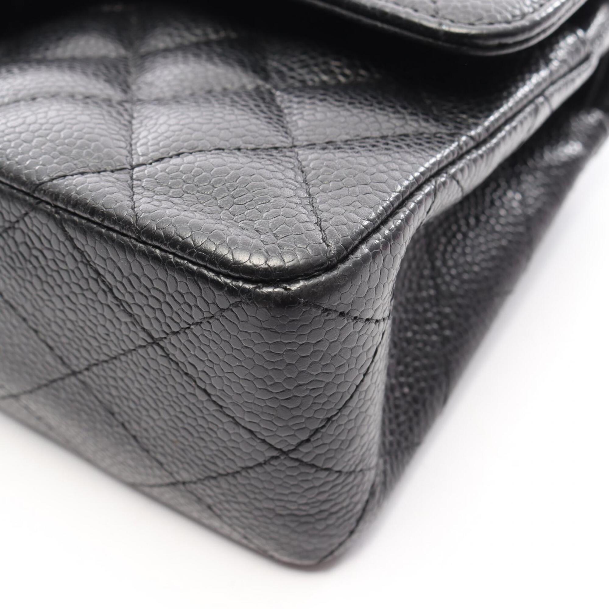 Chanel Black Grained Calfskin Handbag Shoulder Bag (Pre-Owned)