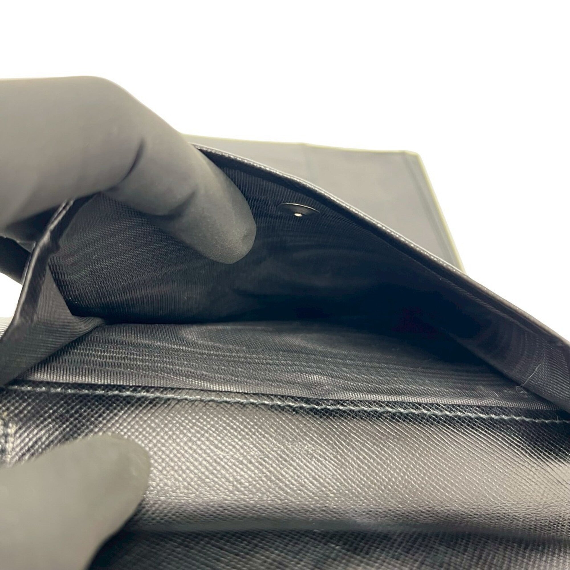 Prada Black Nylon Leather Wallet (Tri-Fold) (Pre-Owned)