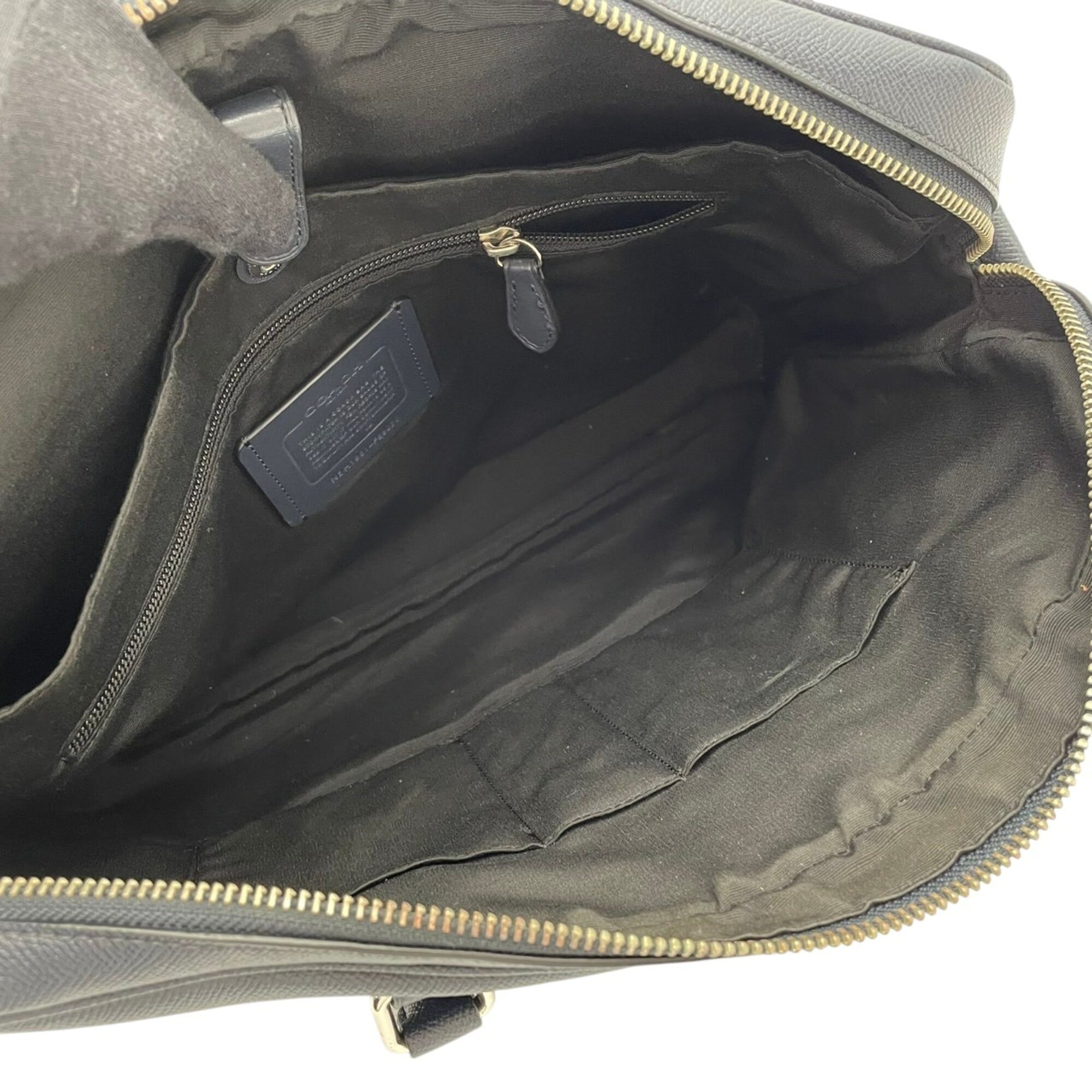 Coach Navy Leather Briefcase Handbag (Pre-Owned)