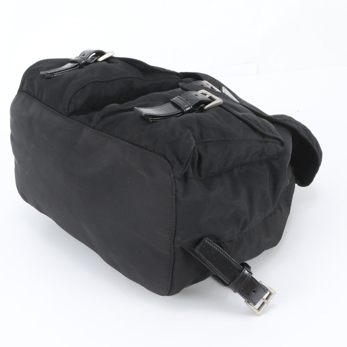 Prada Black Leather Nylon Backpack (Pre-Owned)