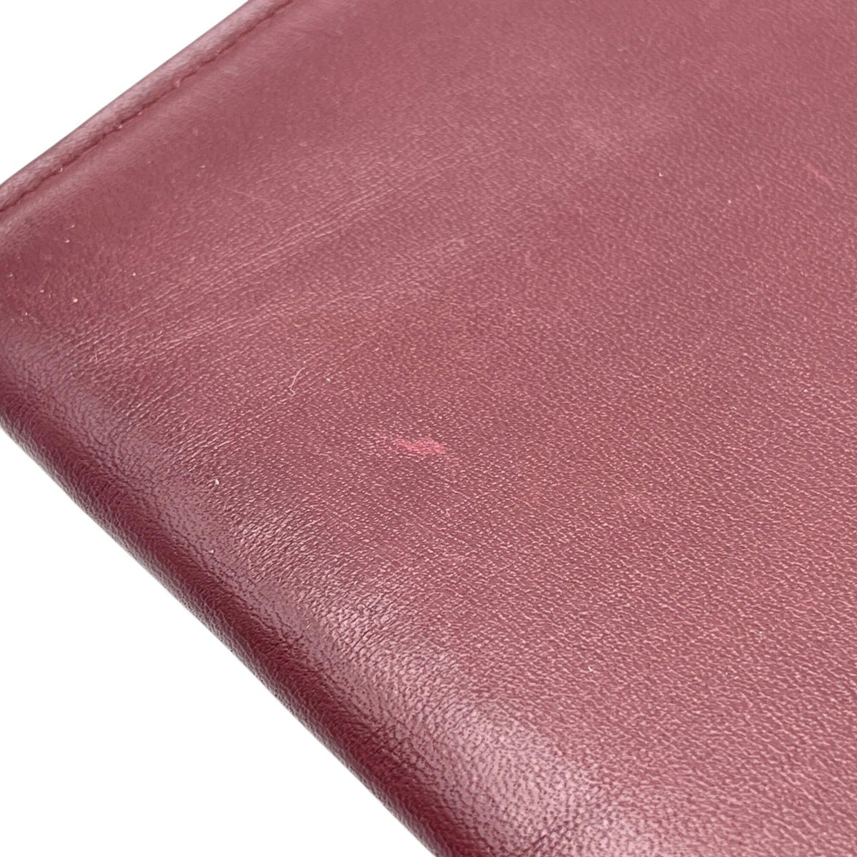 Cartier Bordeaux Gold Leather Clutch Bag Pouch (Pre-Owned)