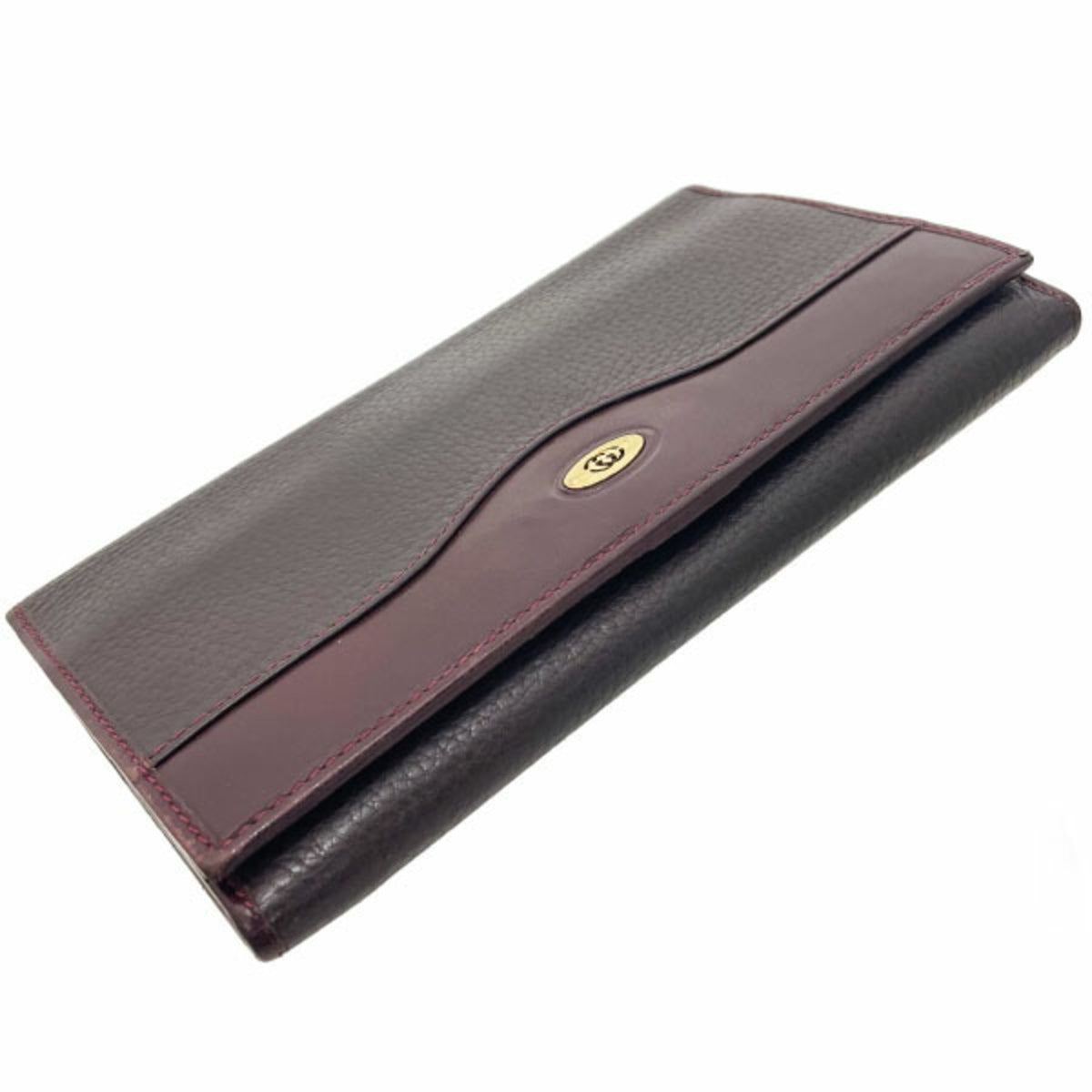 Gucci Bordeaux Leather Long Wallet (Bi-Fold) (Pre-Owned)