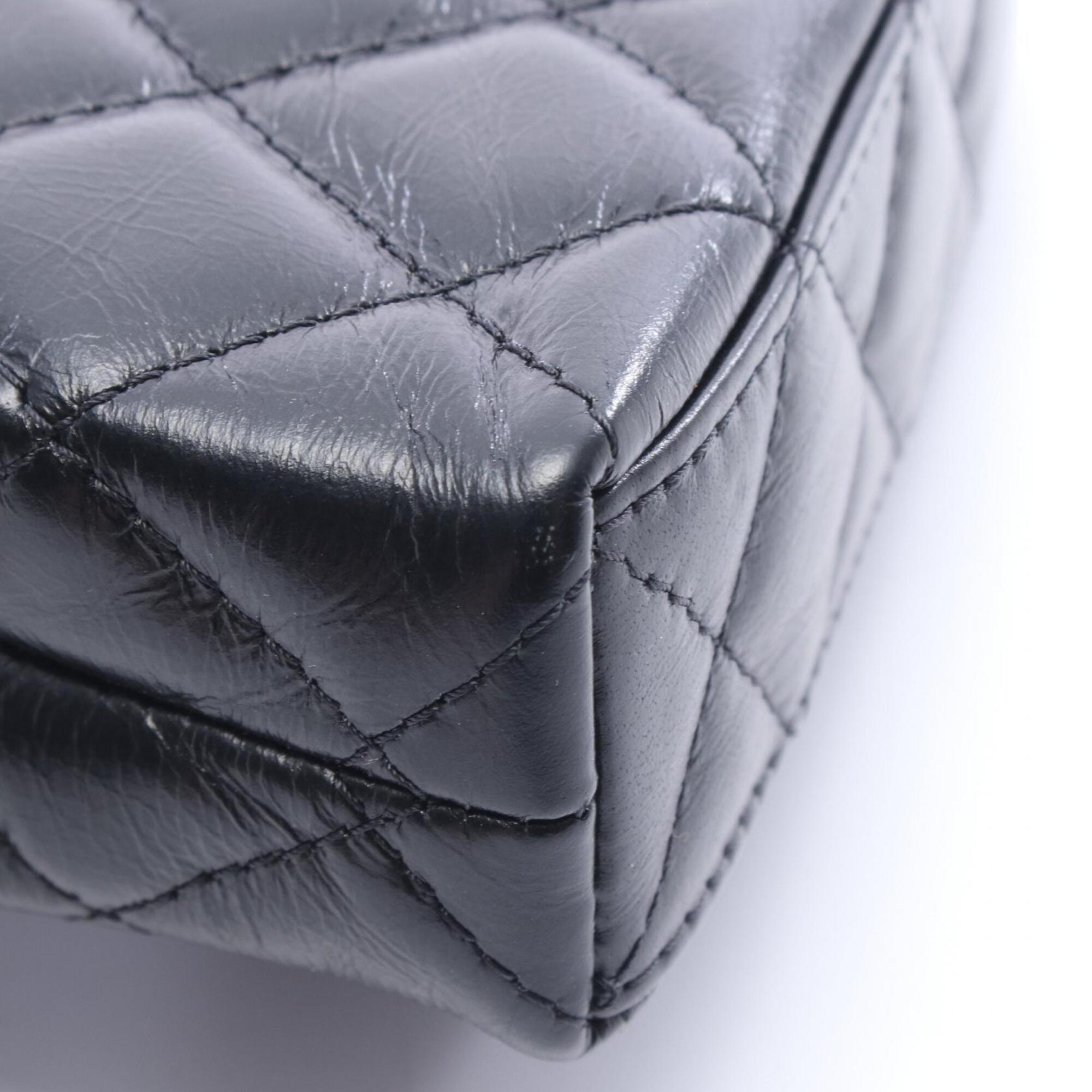 Chanel Black Leather Handbag Shoulder Bag (Pre-Owned)
