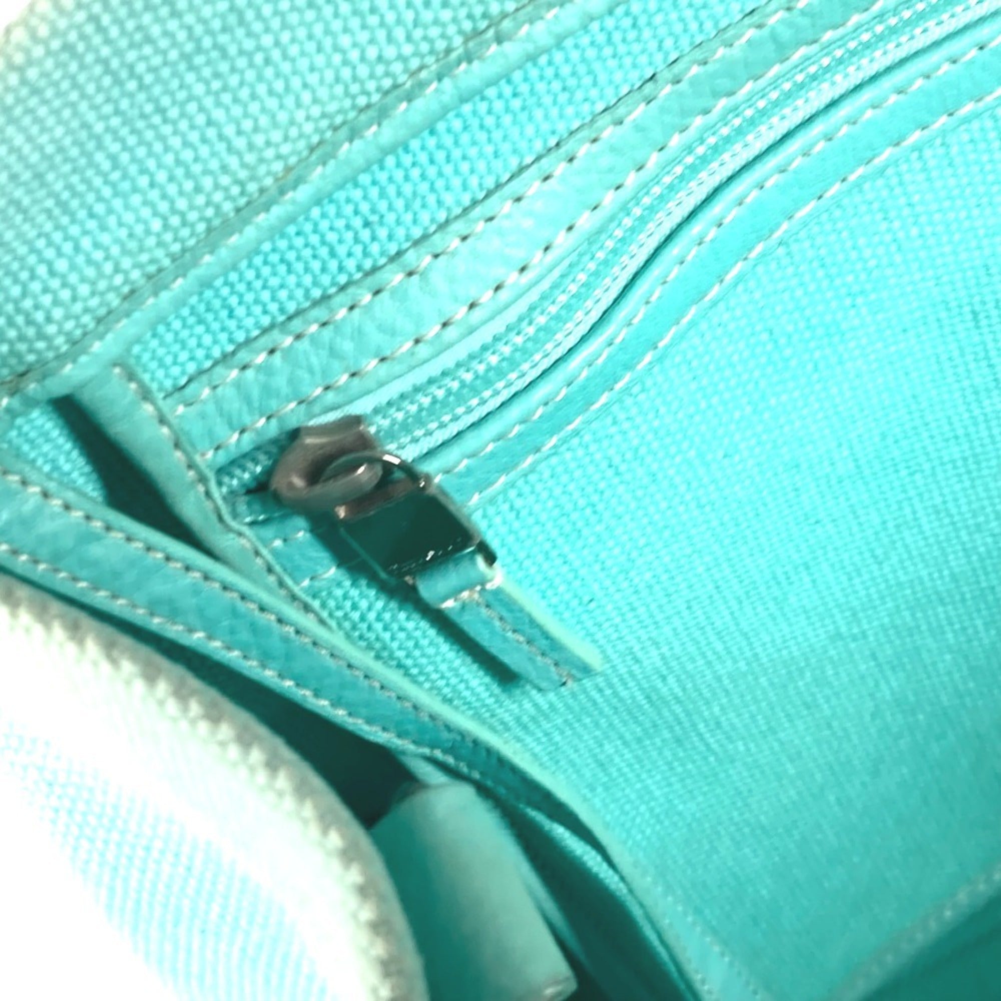 Tiffany Blue Canvas Handbag Shoulder Bag Tote Bag (Pre-Owned)