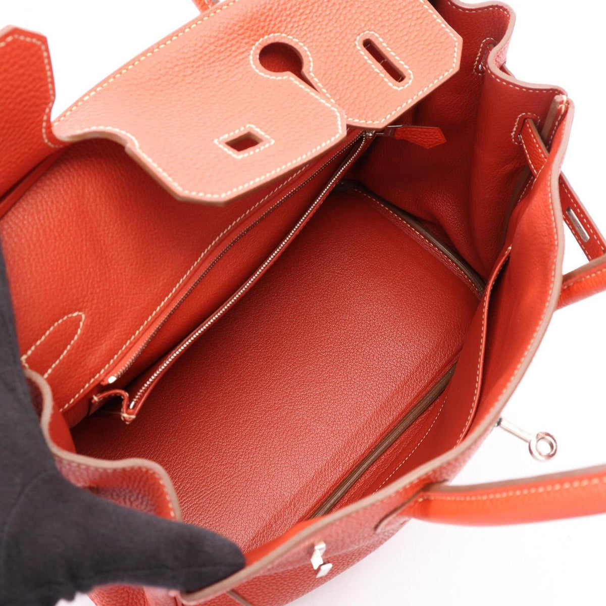 Hermes Red Color Sanguine Togo Leather Handbag (Pre-Owned)