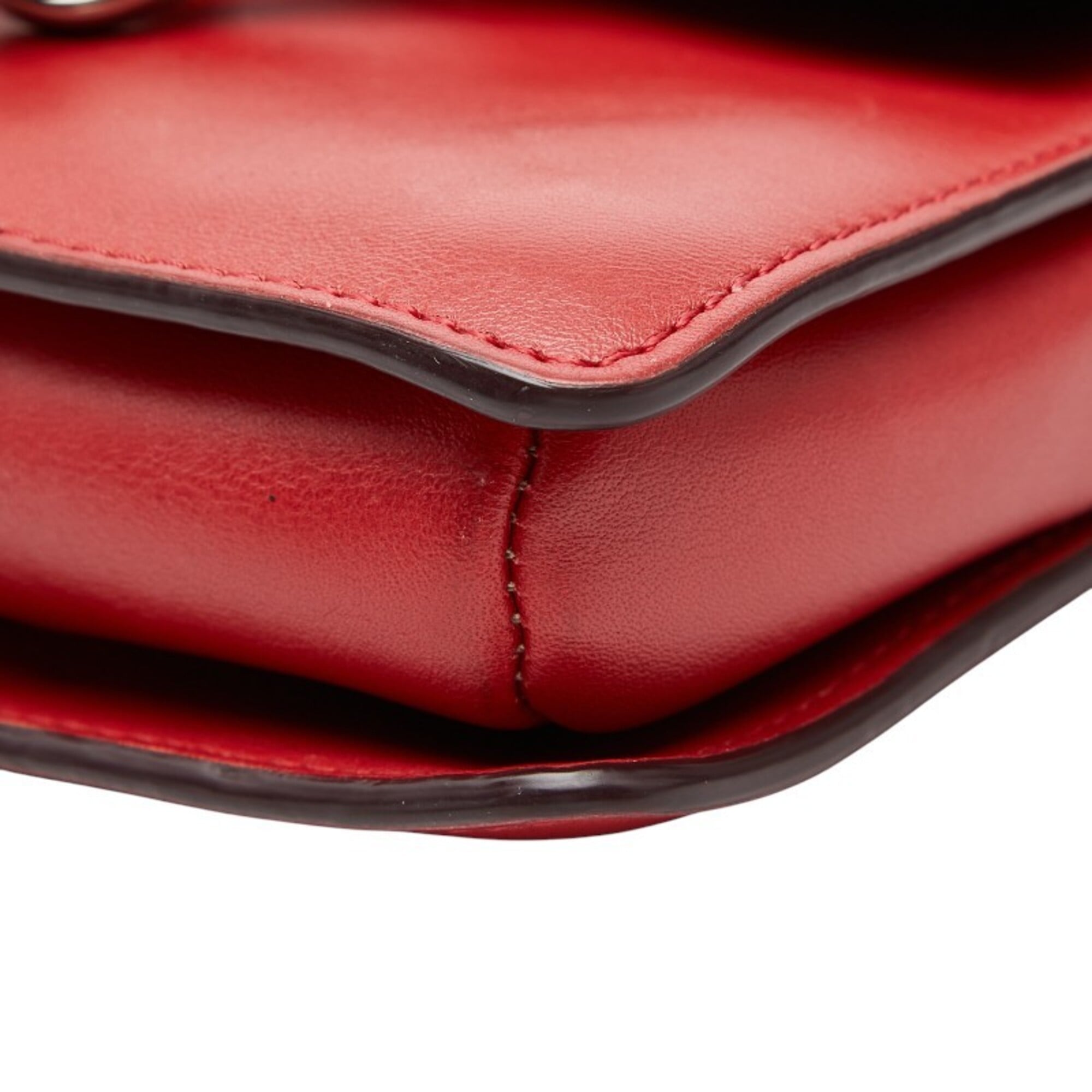 Chloé Red Color Leather Suede Shoulder Bag (Pre-Owned)