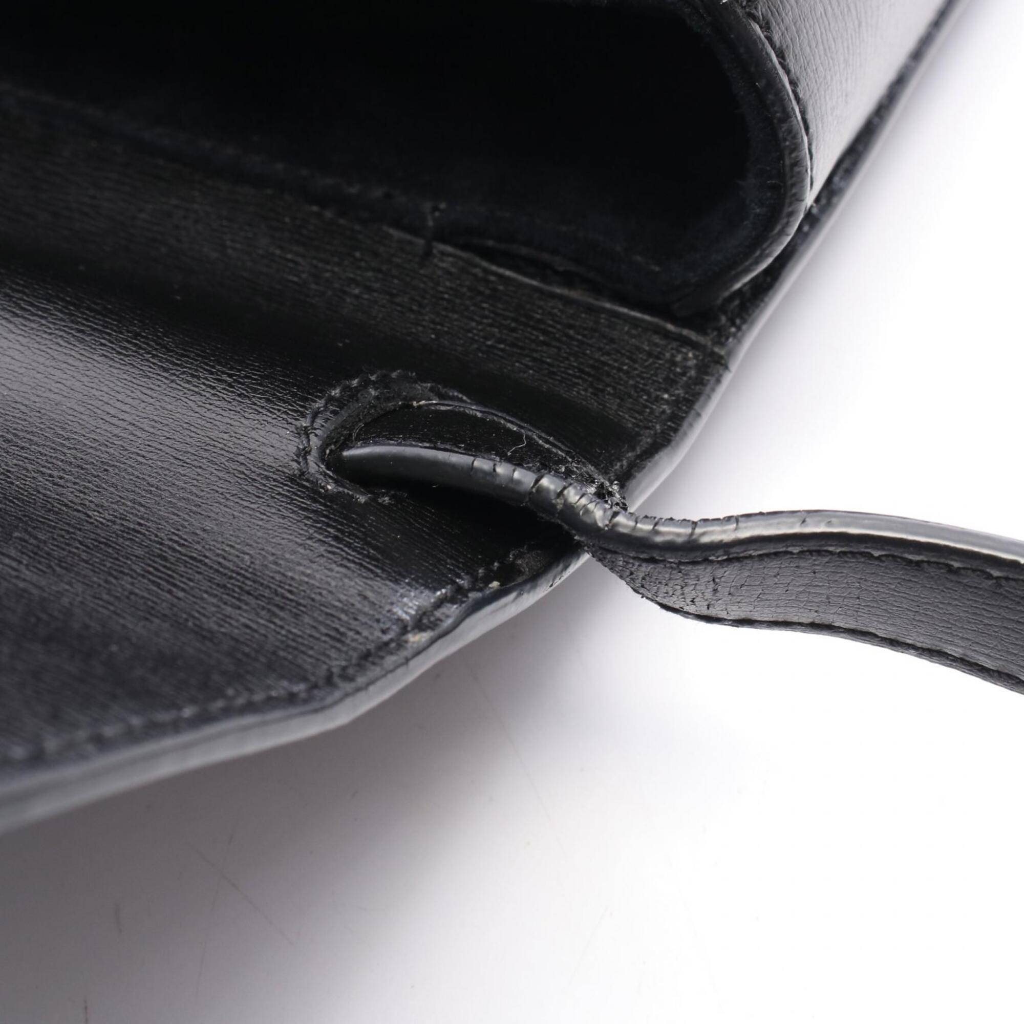 Yves Saint Laurent Black Leather Handbag Shoulder Bag (Pre-Owned)