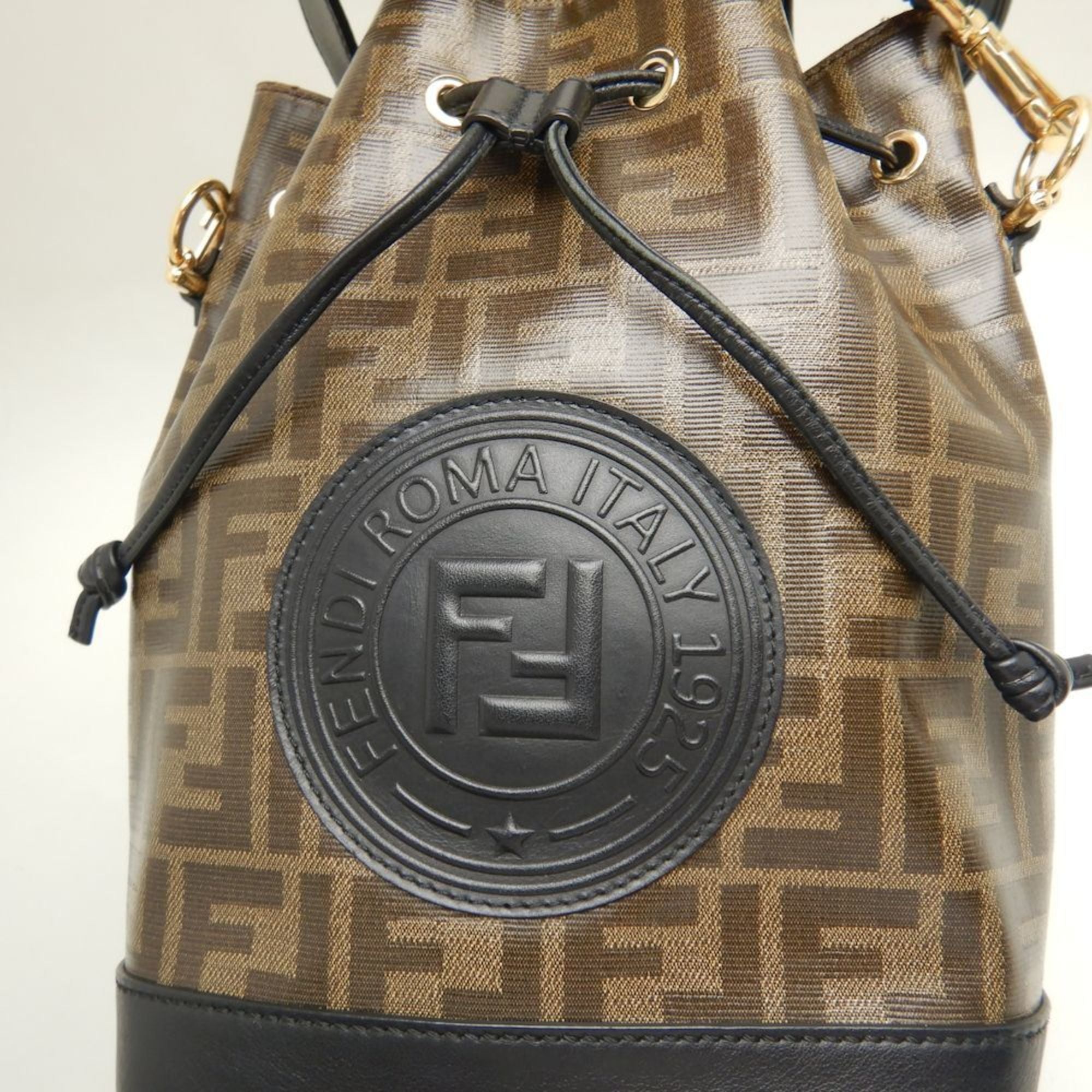 Fendi Brown Coated Canvas Shoulder Bag (Pre-Owned)