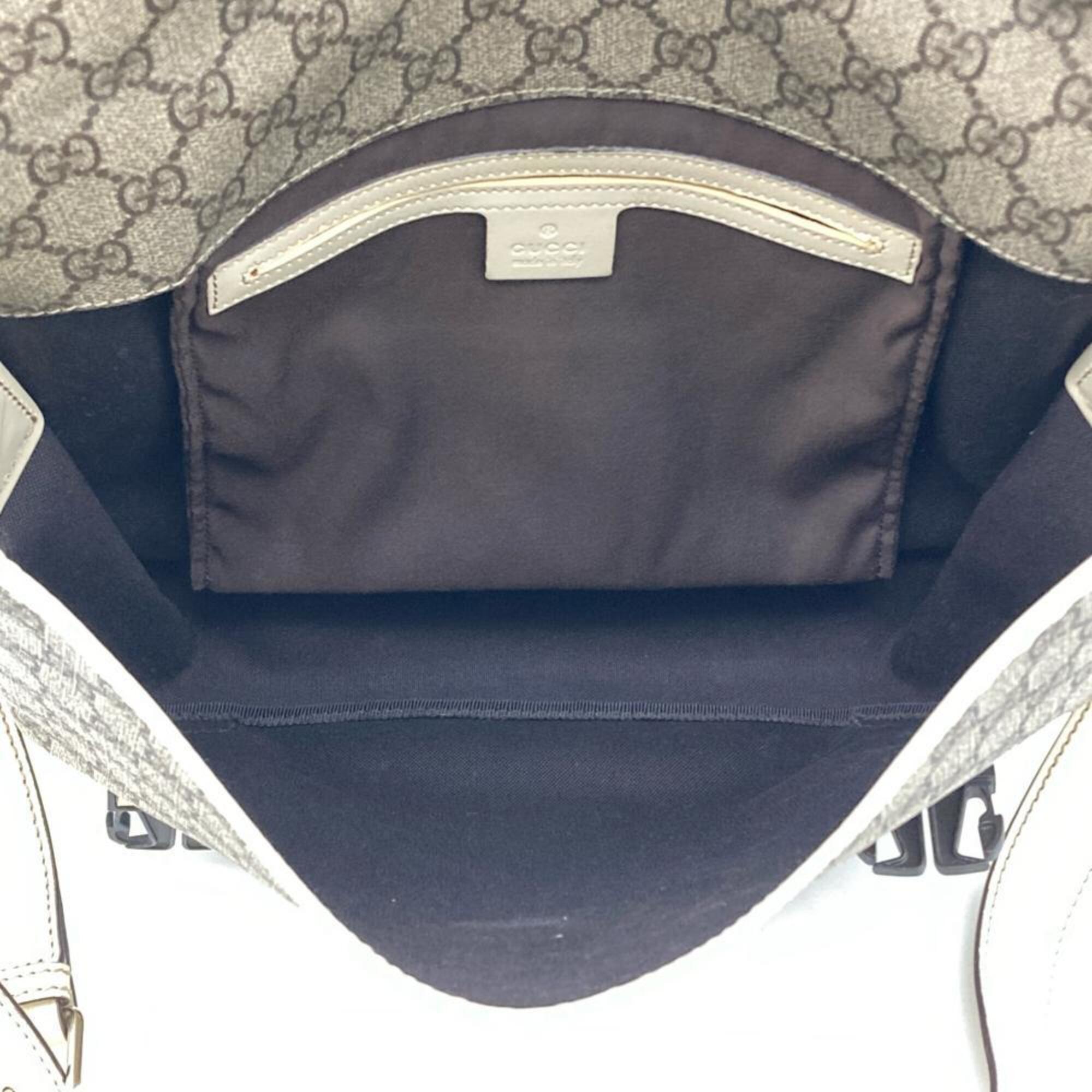 Gucci Beige Ivory Gg Supreme Canvas Shoulder Bag (Pre-Owned)