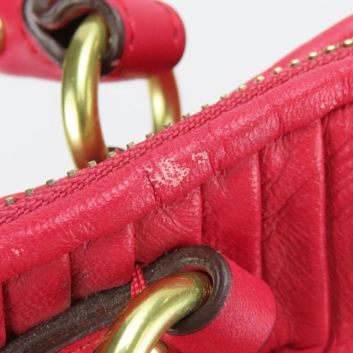 Coach Red Color Leather Handbag (Pre-Owned)