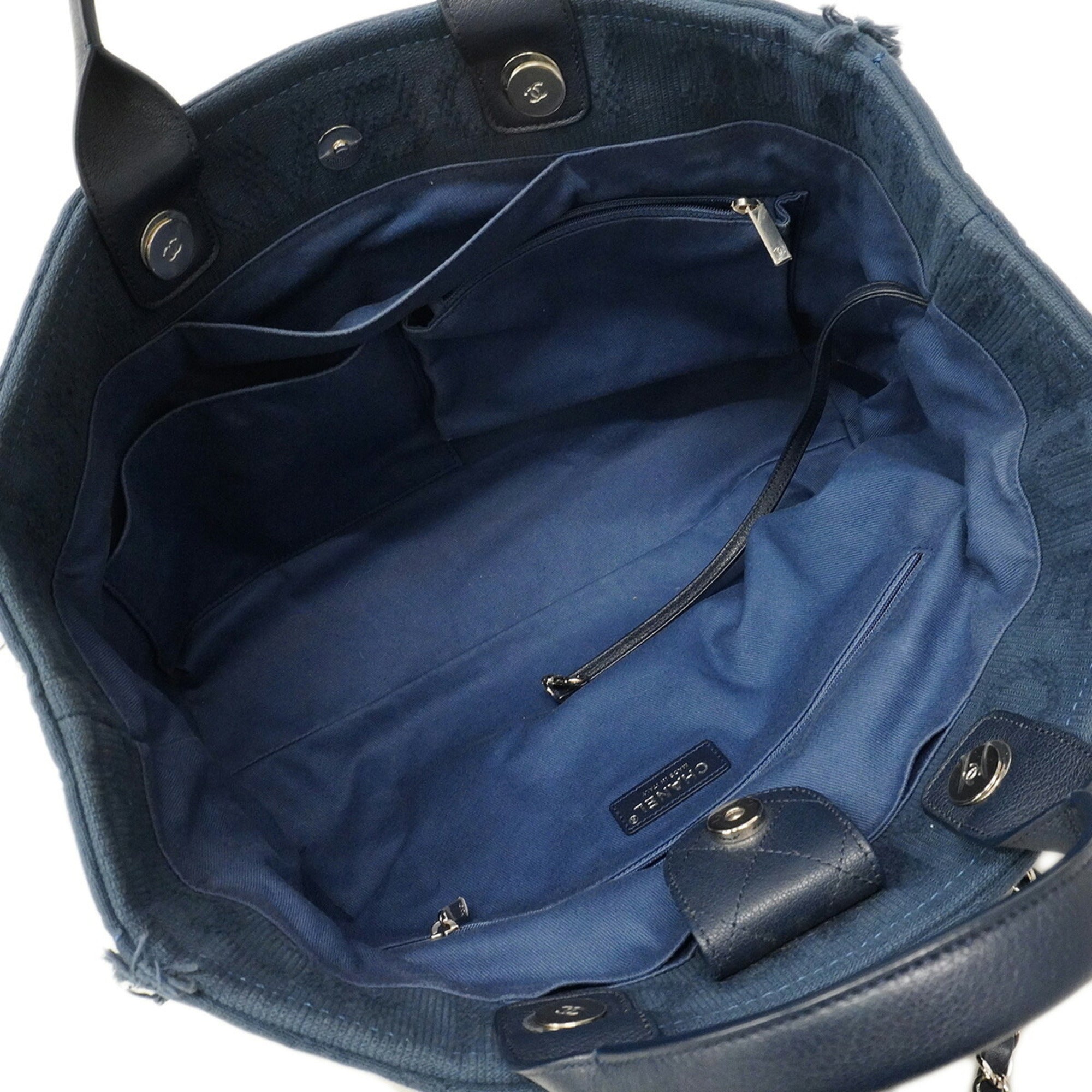 Chanel Navy Cotton Tote Bag (Pre-Owned)