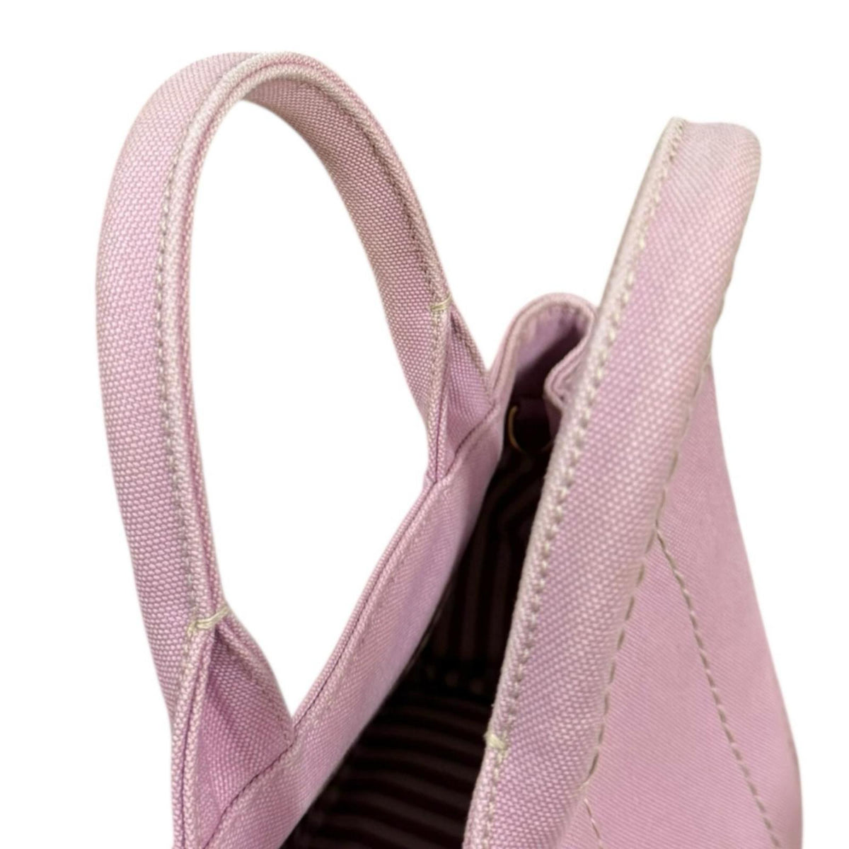 Prada Bianco Pink Canvas Shoulder Bag (Pre-Owned)