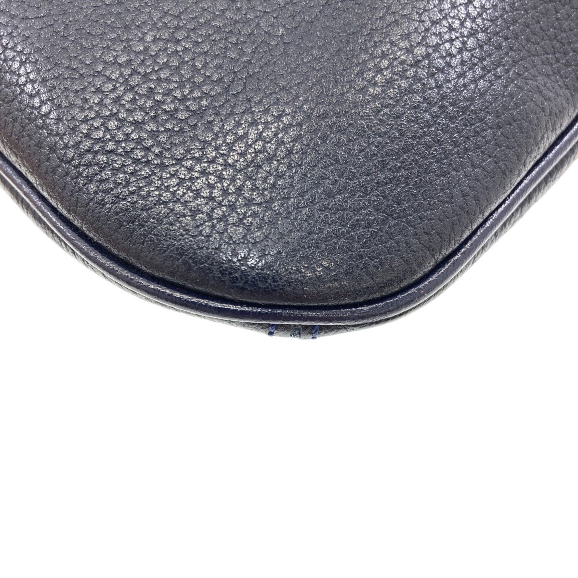 Longchamp Navy Leather Shoulder Bag (Pre-Owned)