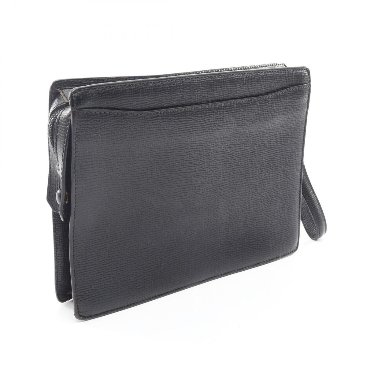 Loewe Black Leather Clutch Bag Handbag (Pre-Owned)