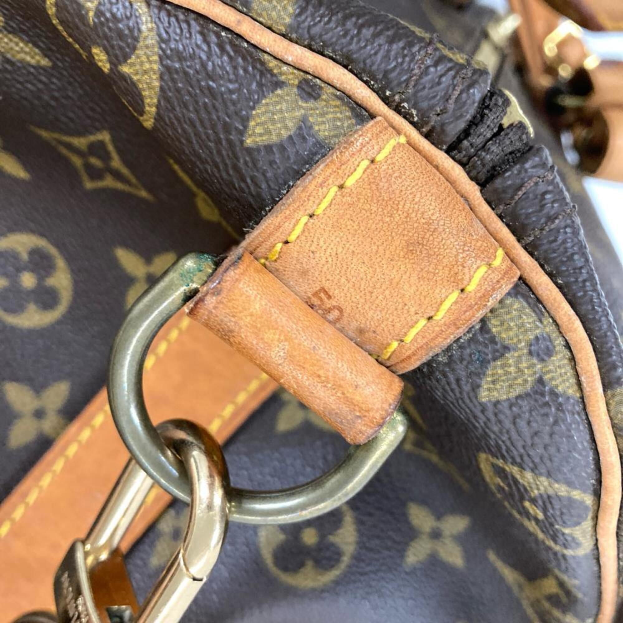 Louis Vuitton Brown Monogram Canvas Leather Boston Bag (Pre-Owned)