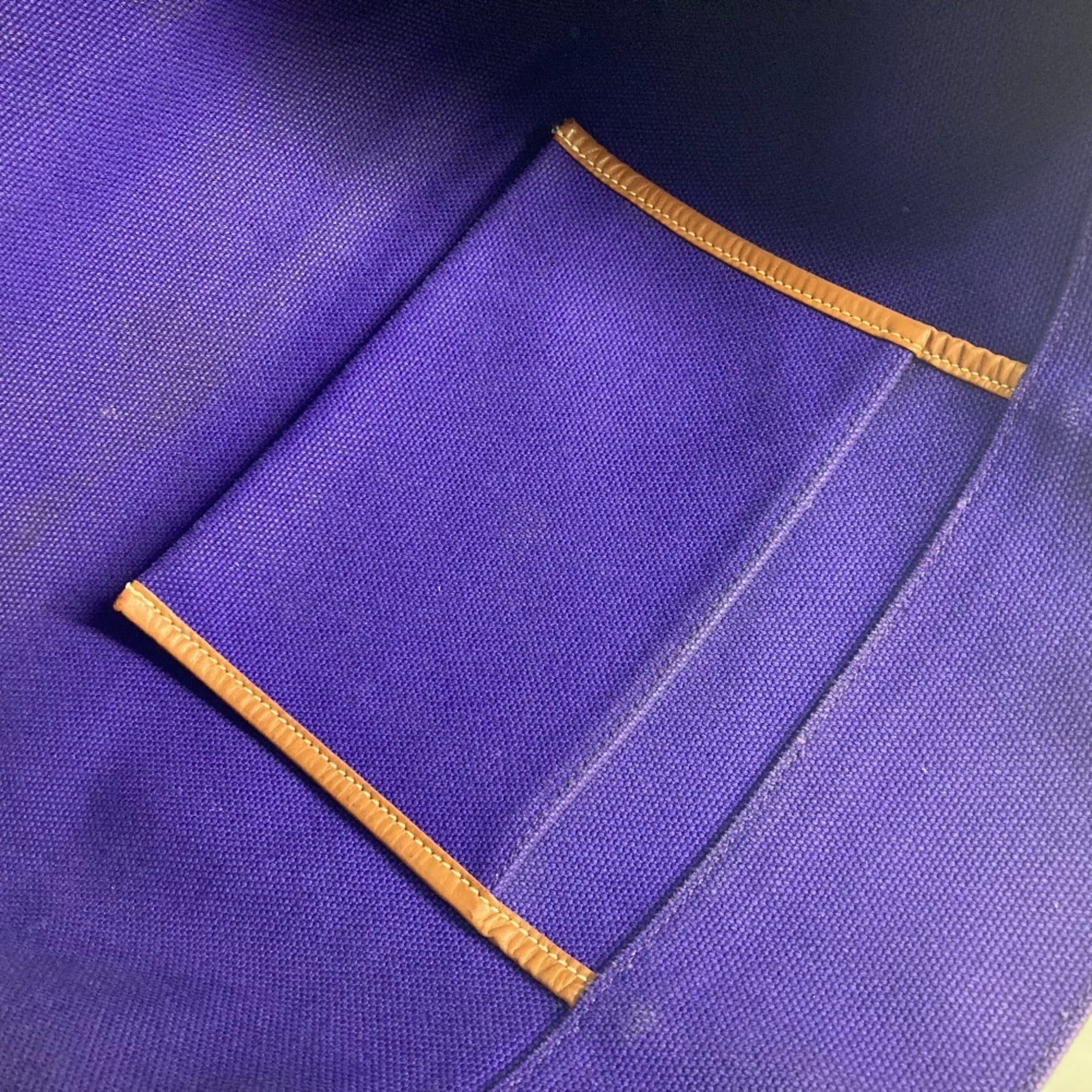 Hermes Purple Canvas Shoulder Bag Tote Bag (Pre-Owned)