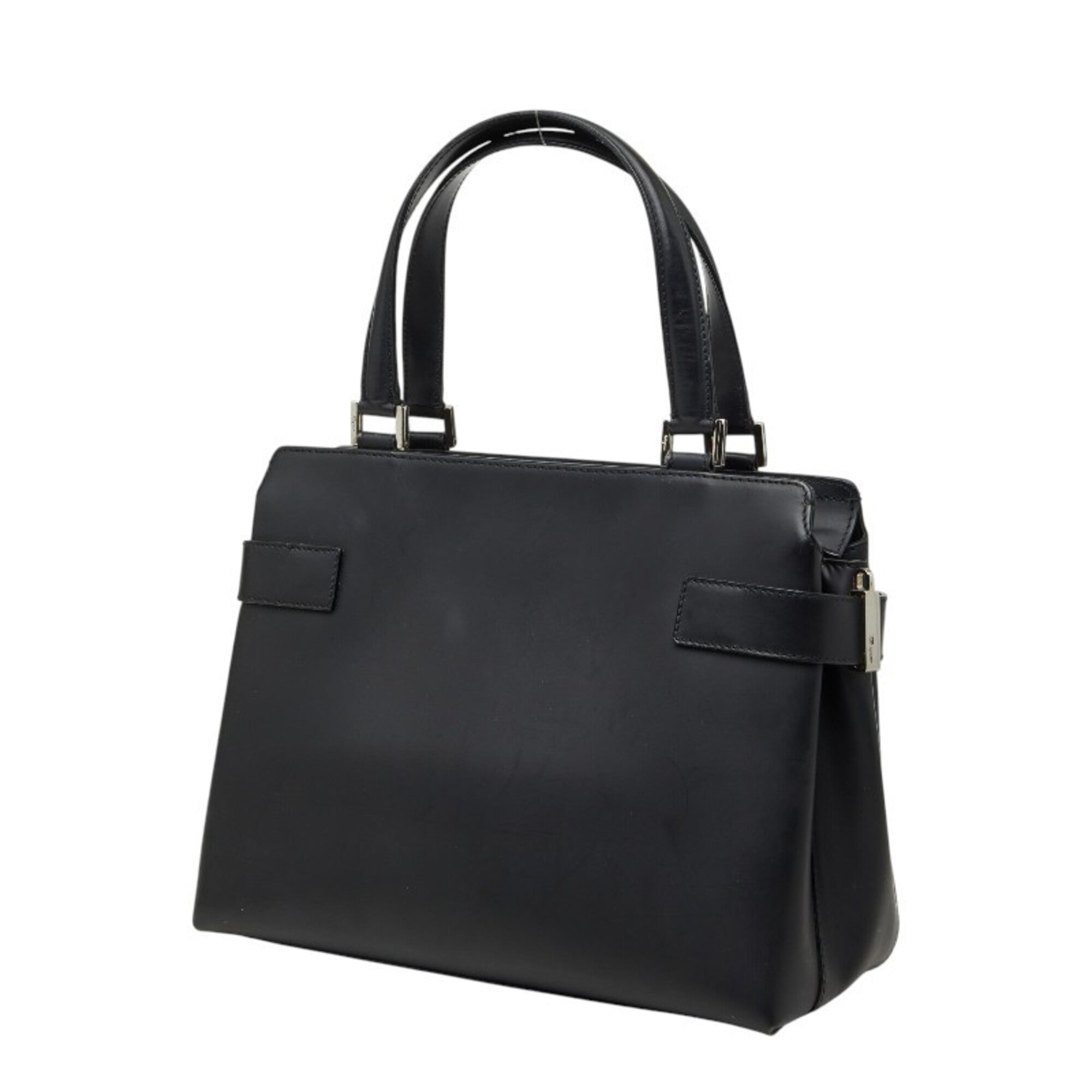 Salvatore Ferragamo Black Leather Handbag (Pre-Owned)