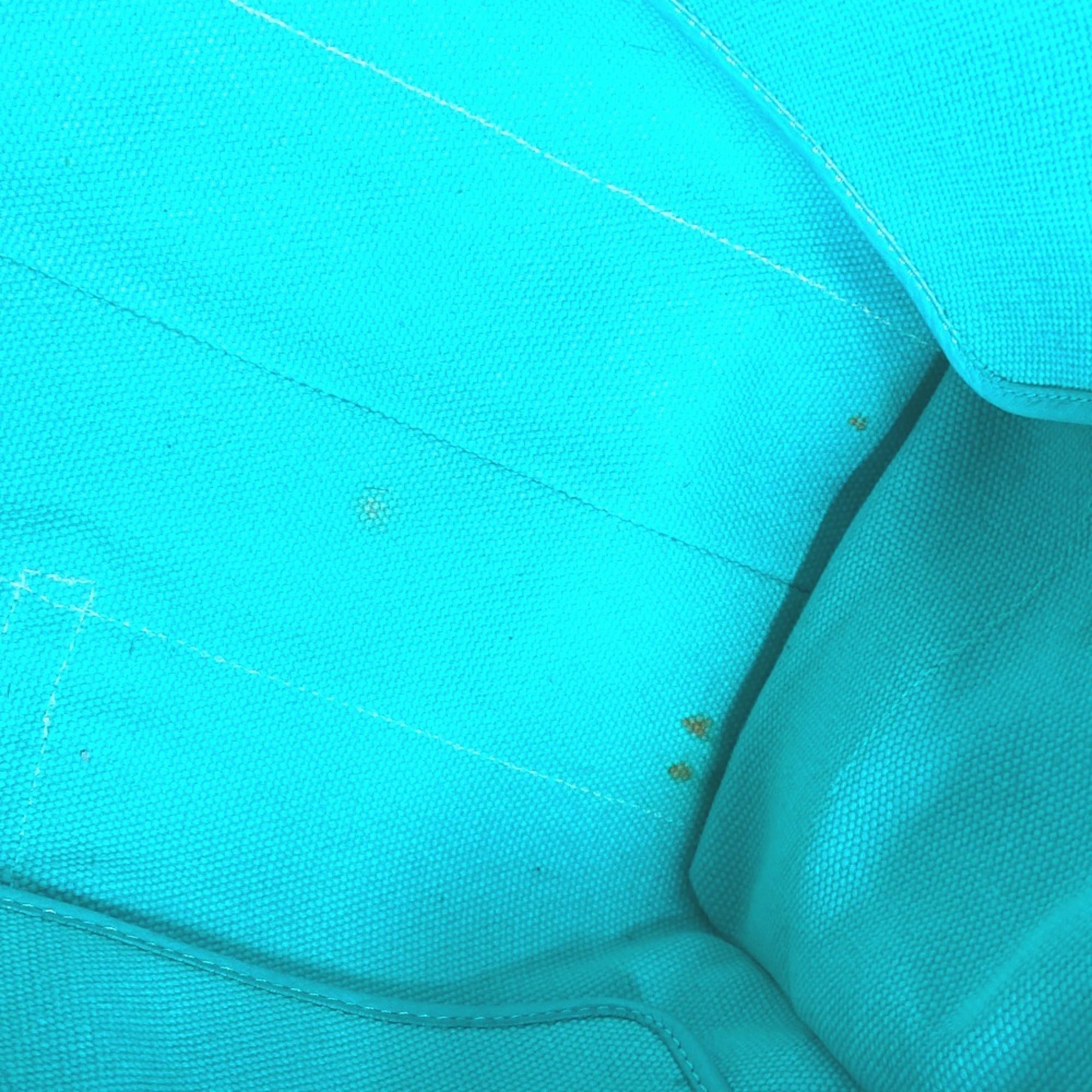 Tiffany Blue Canvas Handbag Shoulder Bag Tote Bag (Pre-Owned)