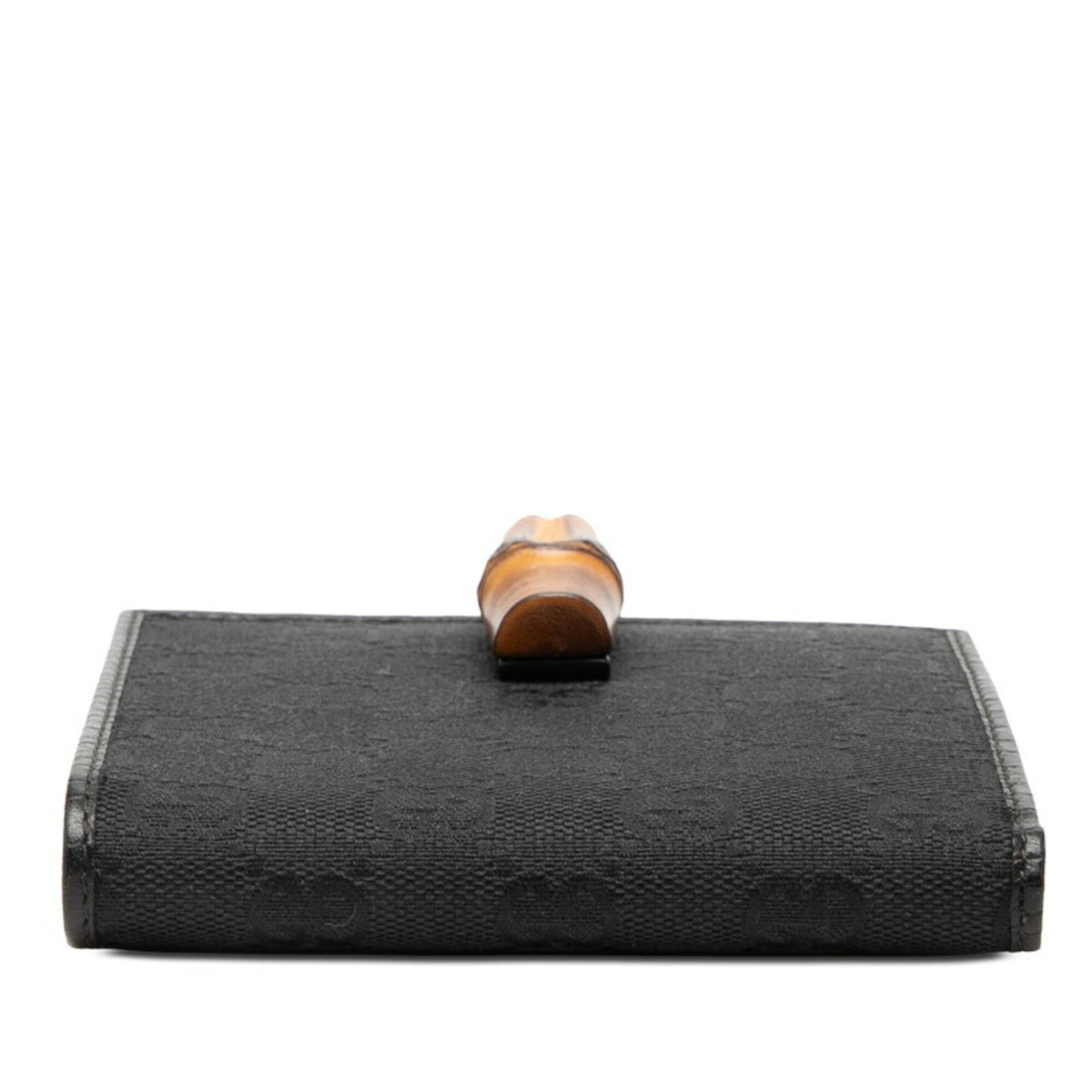 Gucci Bamboo Black Gg Canvas Leather Wallet (Bi-Fold) (Pre-Owned)