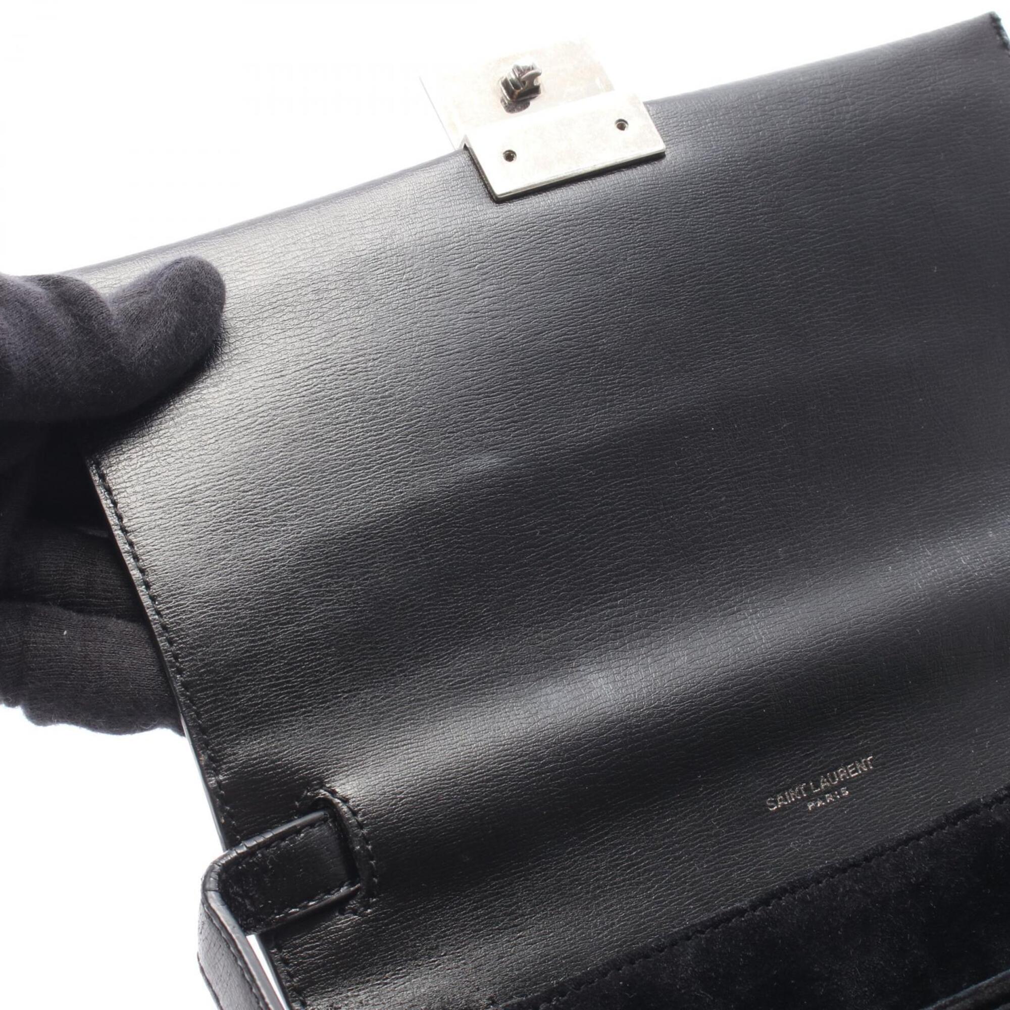Yves Saint Laurent Black Leather Handbag Shoulder Bag (Pre-Owned)