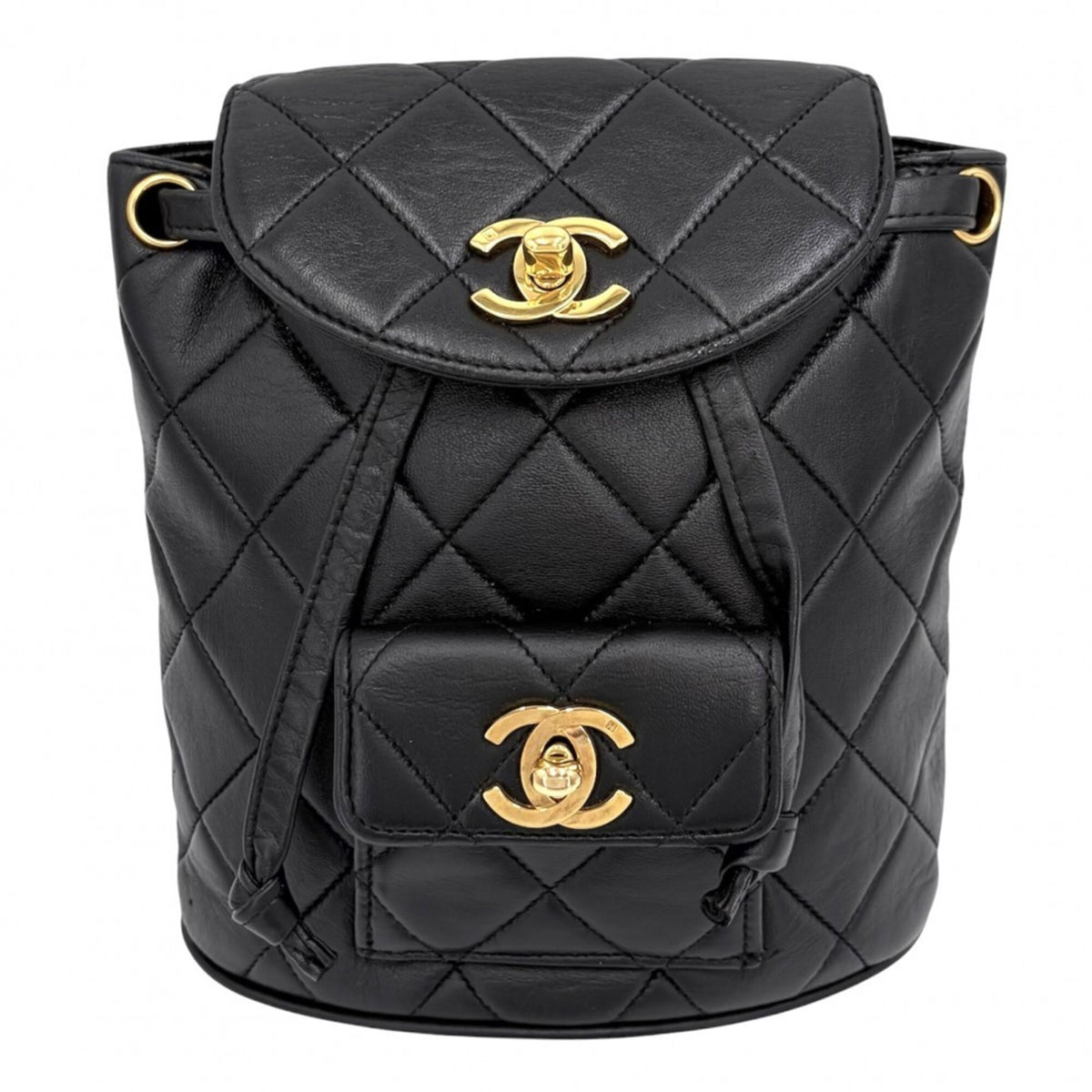 Chanel Matelasse Black Leather Backpack (Pre-Owned)