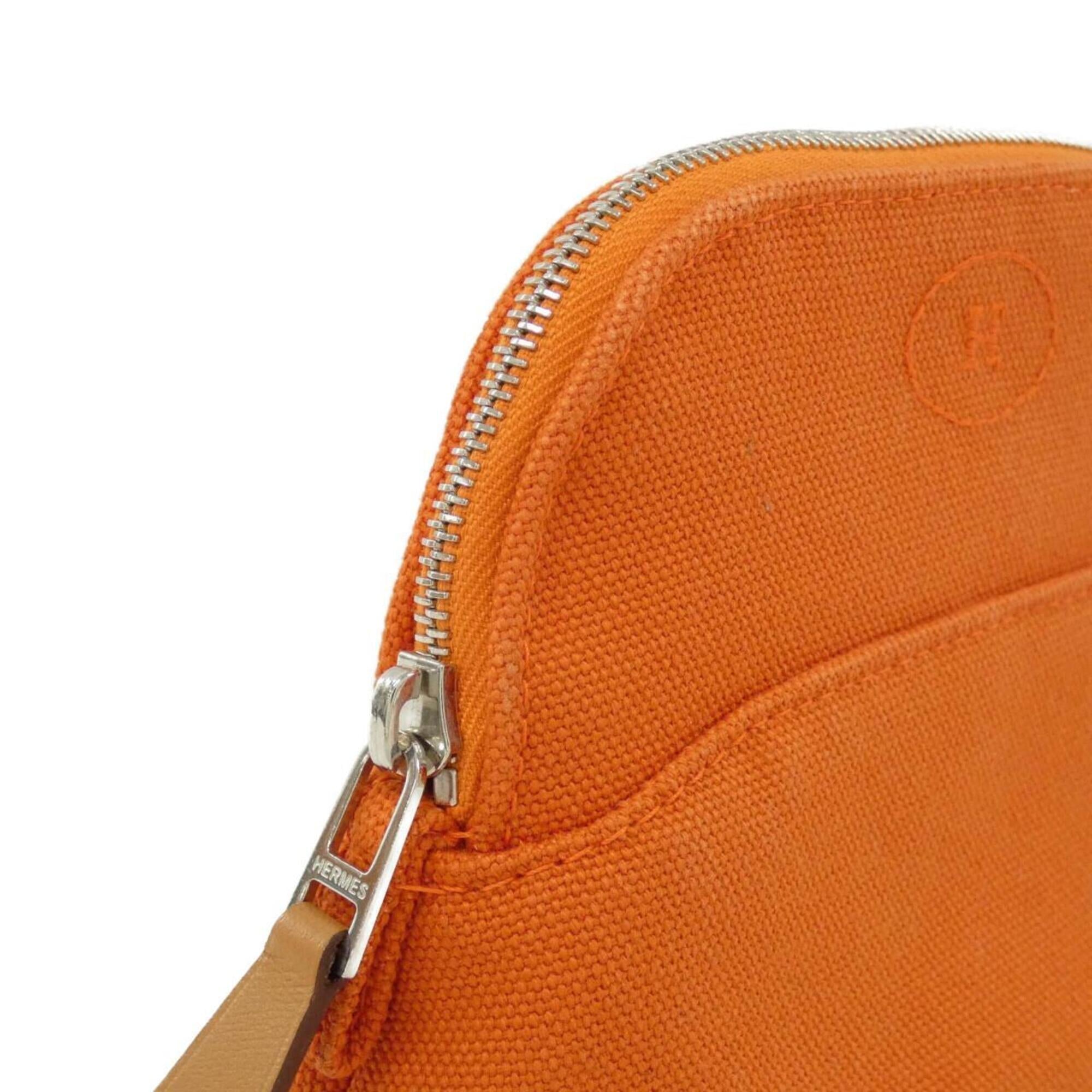 Hermes Feu Orange Canvas Handbag Pouch (Pre-Owned)