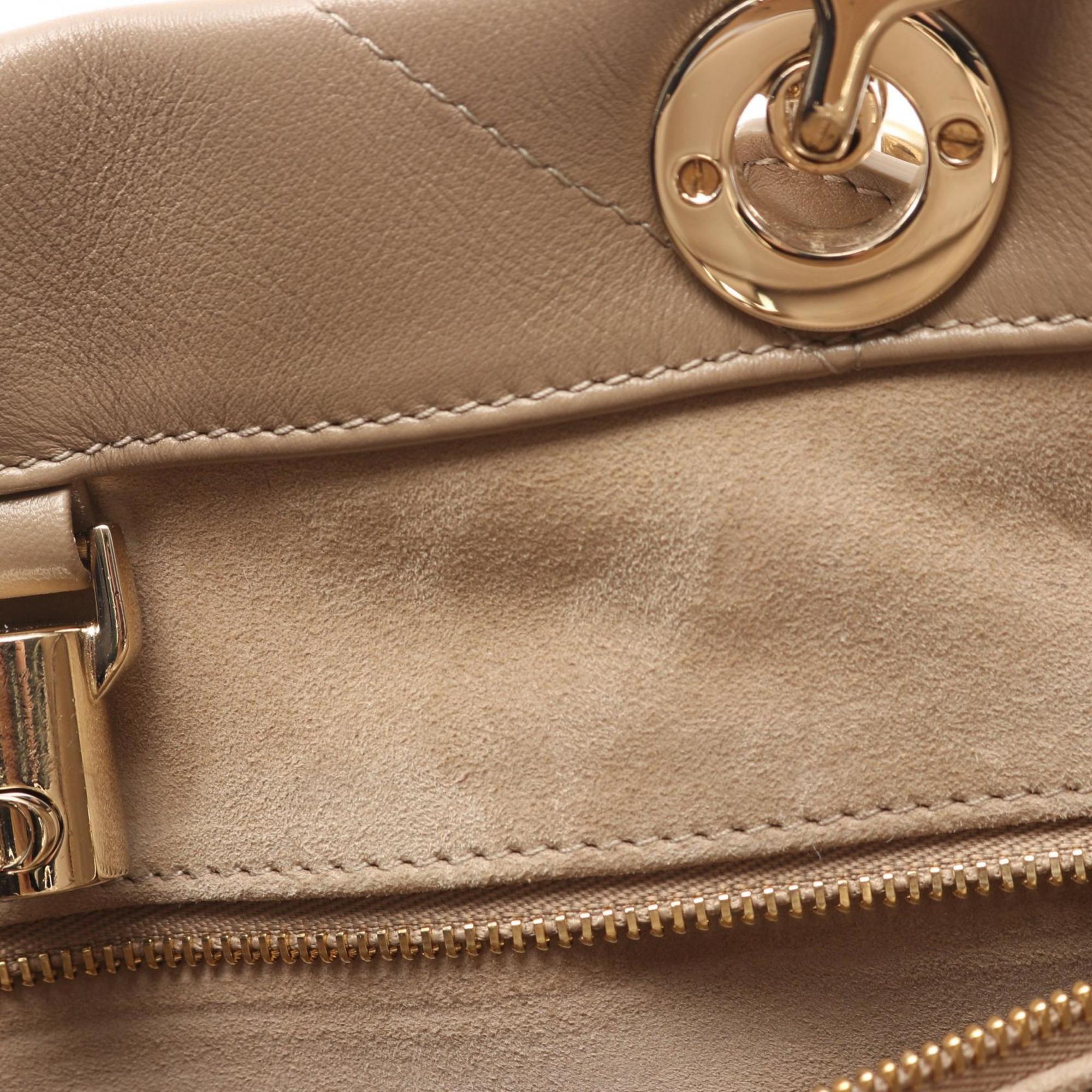 Christian Dior Beige Leather Tote Bag (Pre-Owned)