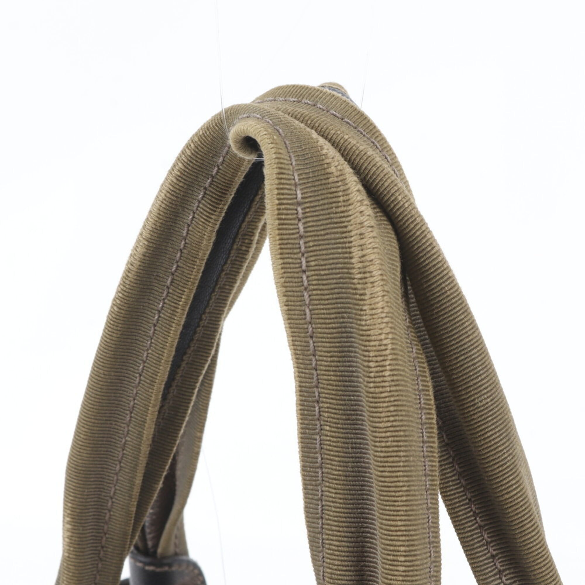 Salvatore Ferragamo Green Khaki Leather Handbag Shoulder Bag Tote Bag (Pre-Owned)