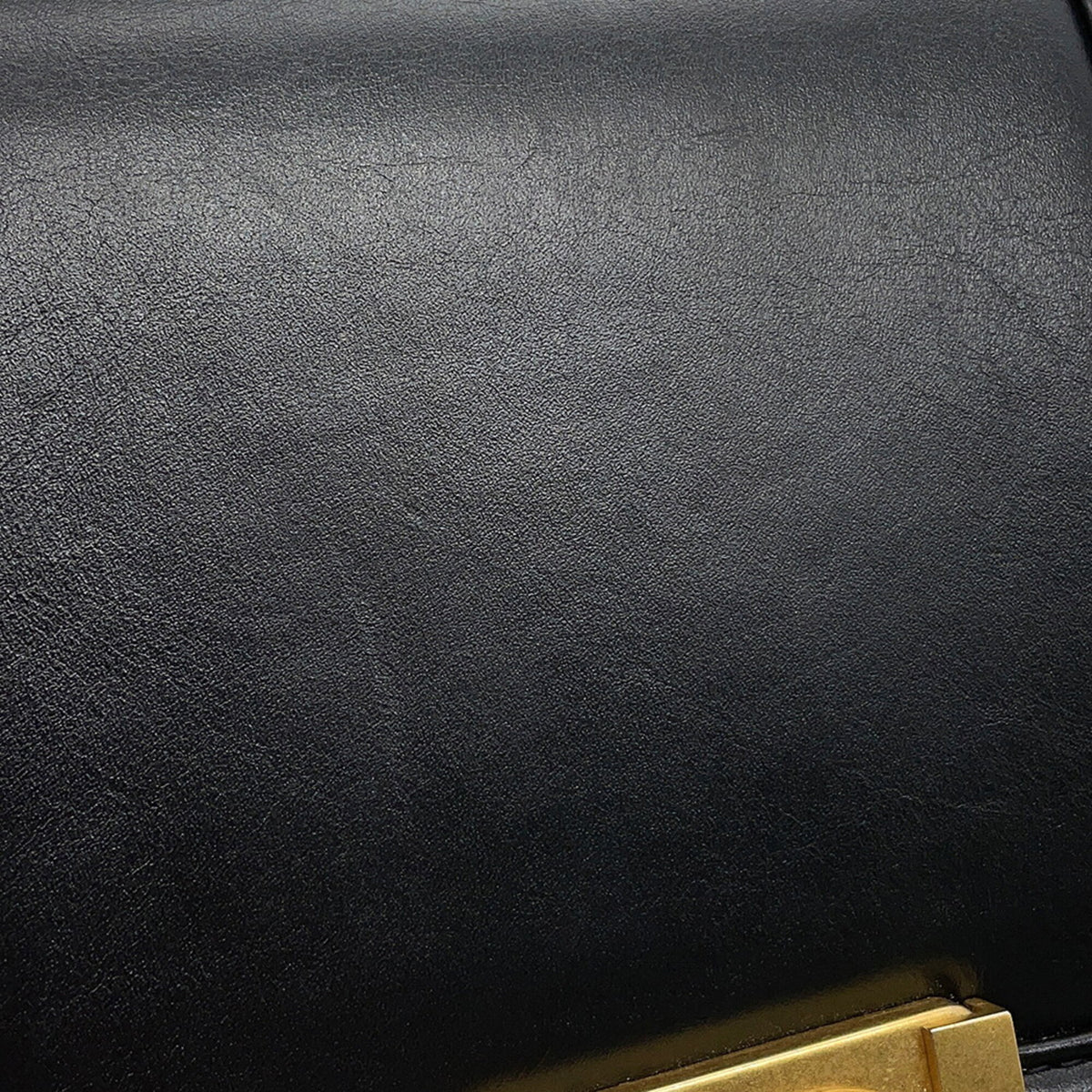 Chanel Black Leather Handbag Shoulder Bag (Pre-Owned)