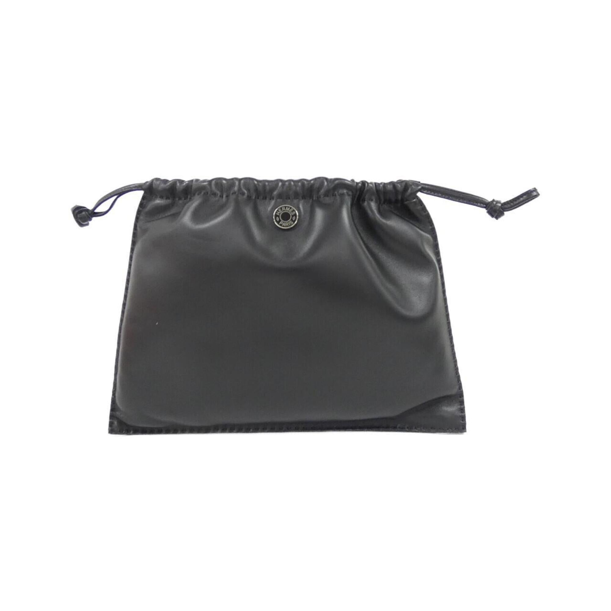 Hermes Black Agneau Milo Swift Leather Handbag Pouch (Pre-Owned)