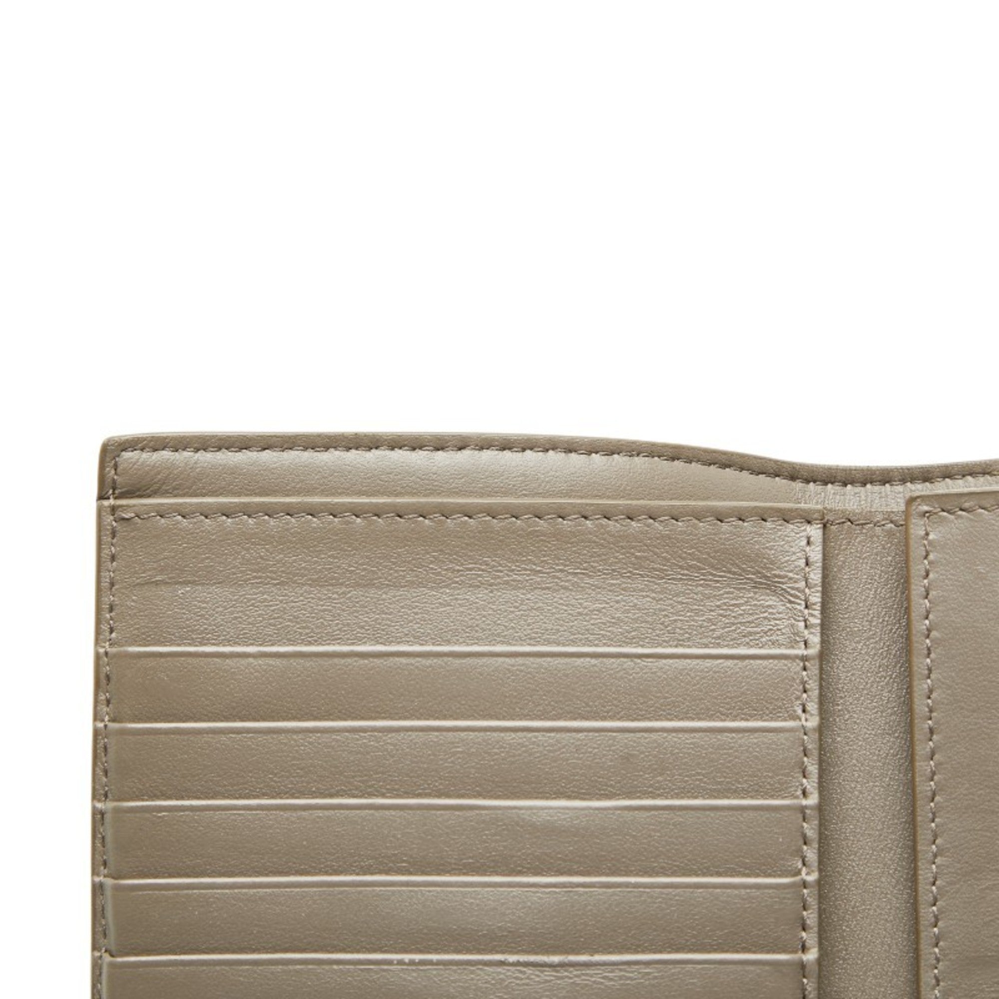 Celine Beige Blue Leather Wallet (Bi-Fold) (Pre-Owned)
