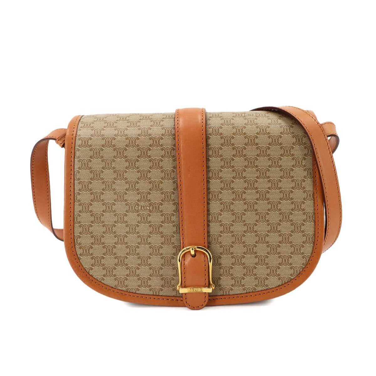 Celine Beige Beige Gold Pvc Leather Handbag Shoulder Bag (Pre-Owned)