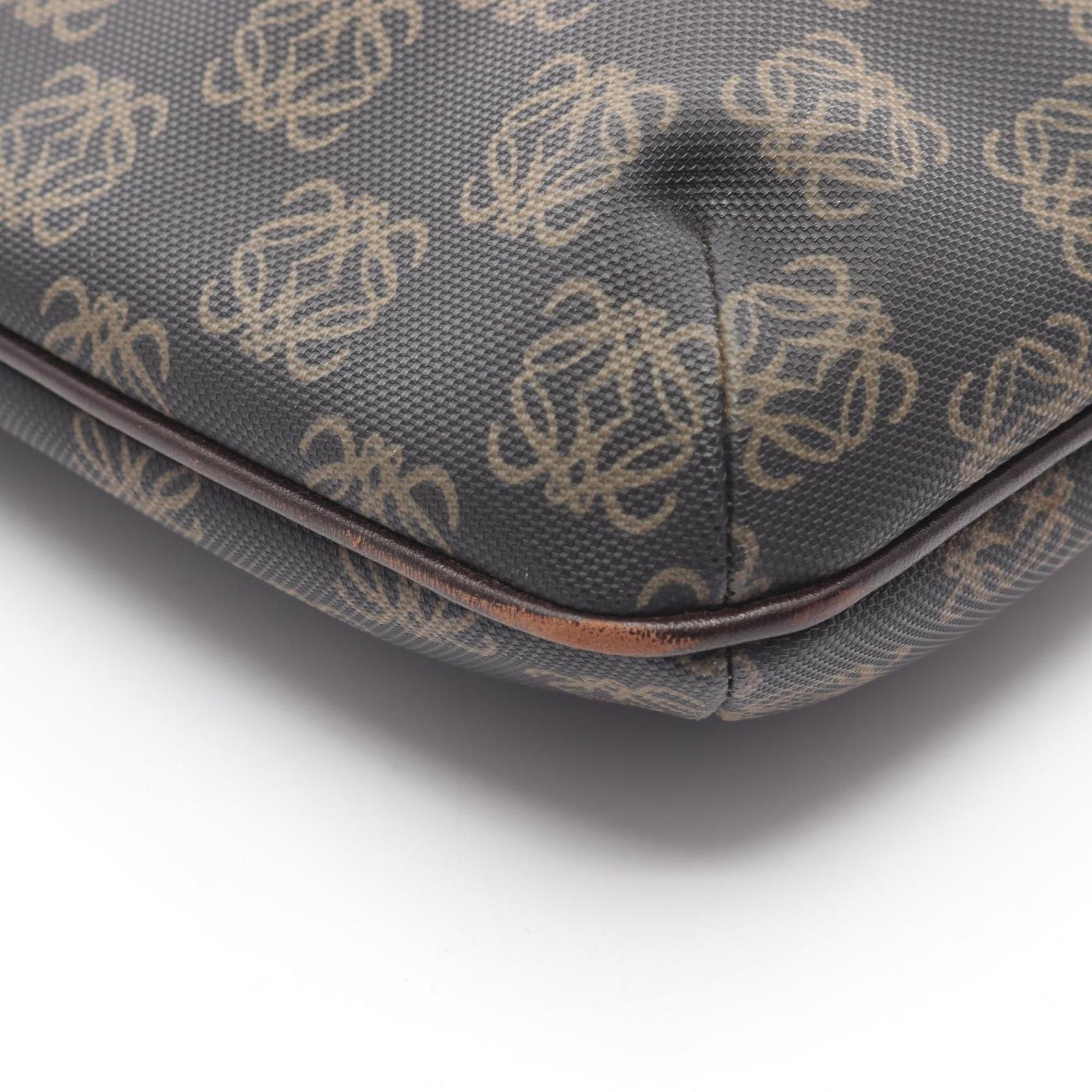 Loewe Brown Coated Canvas Leather Handbag Shoulder Bag (Pre-Owned)