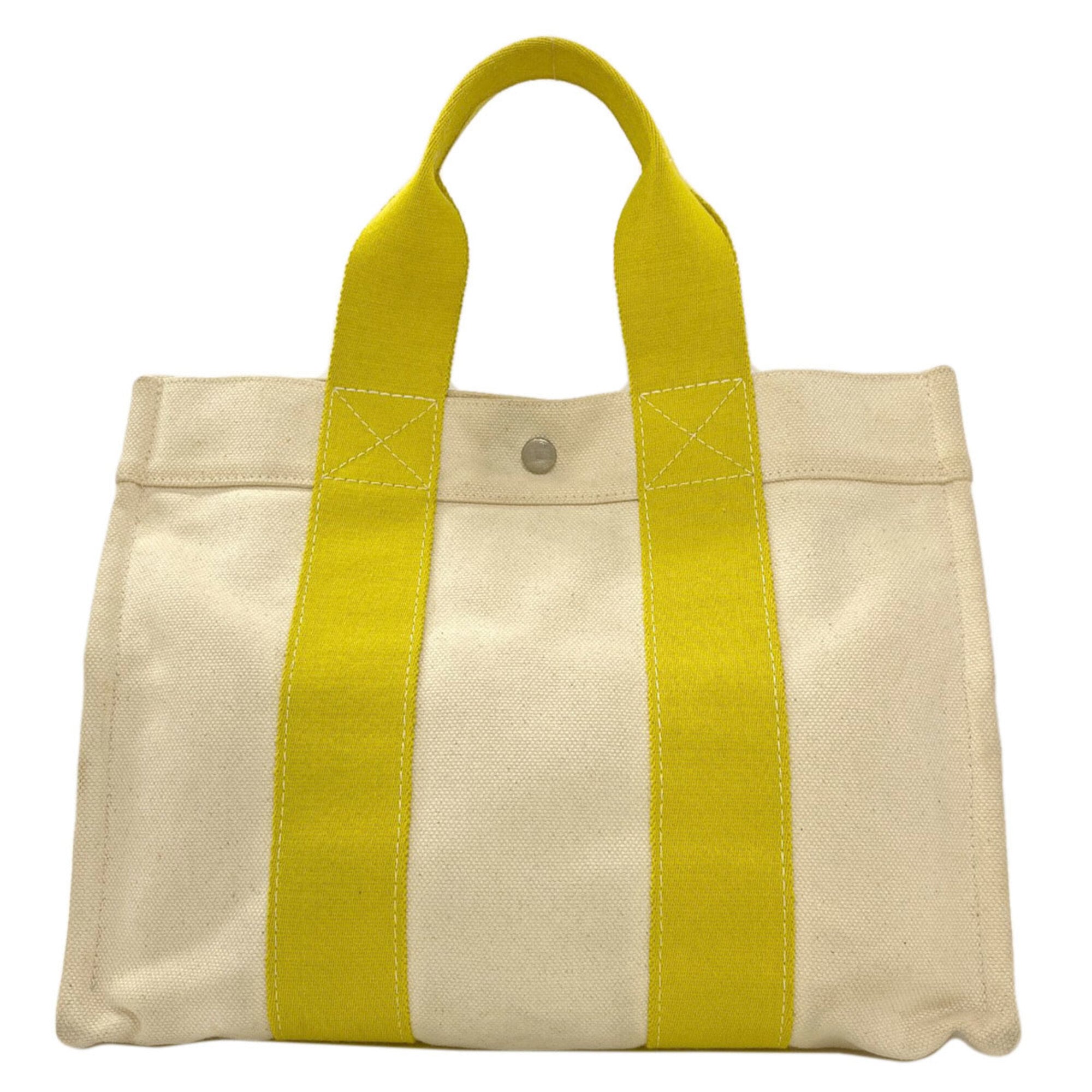 Hermes Yellow Canvas Handbag (Pre-Owned)
