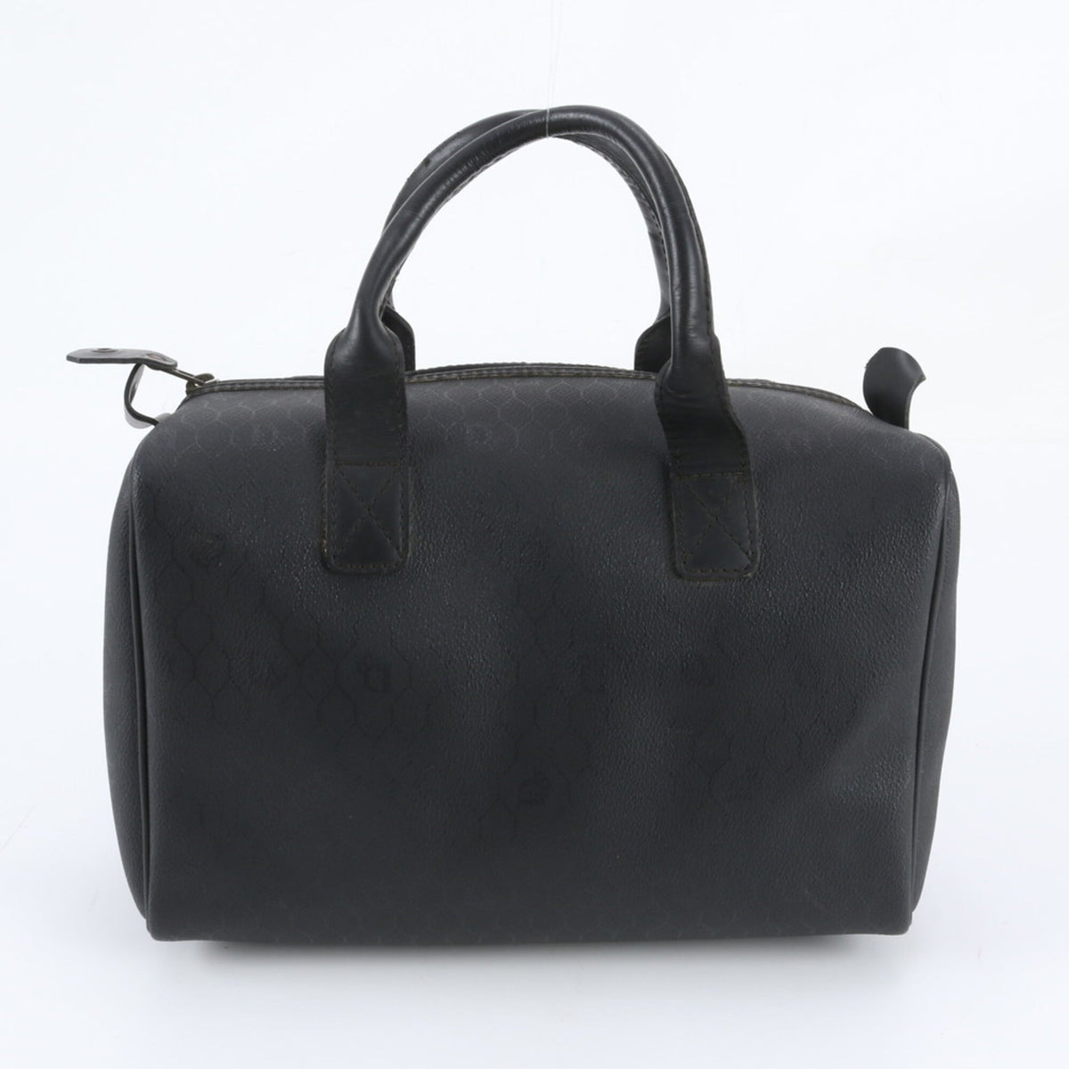Christian Dior Black Leather Coated Canvas Boston Bag Handbag Tote Bag (Pre-Owned)