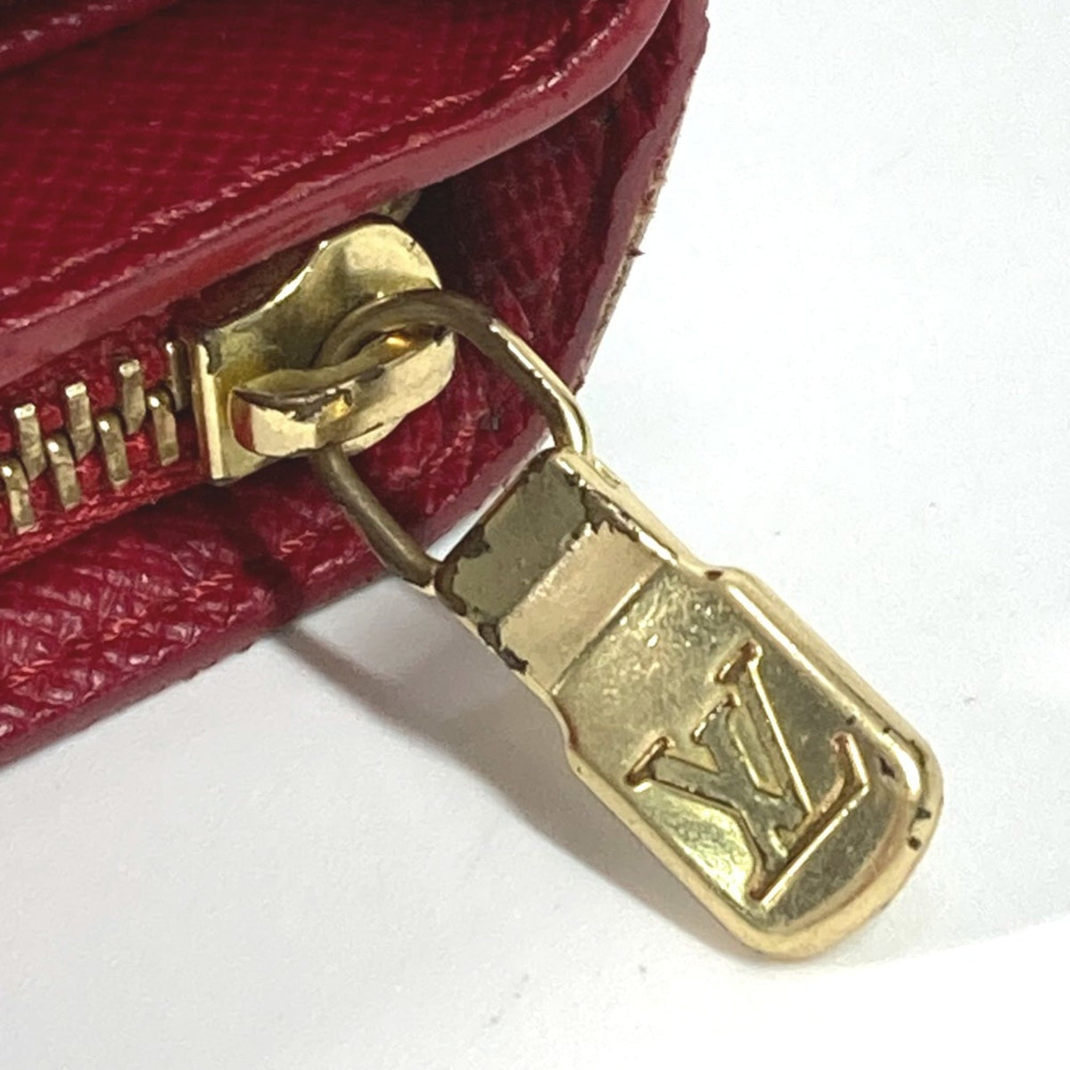 Louis Vuitton Brown Red Color Monogram Canvas Wallet (Bi-Fold) (Pre-Owned)