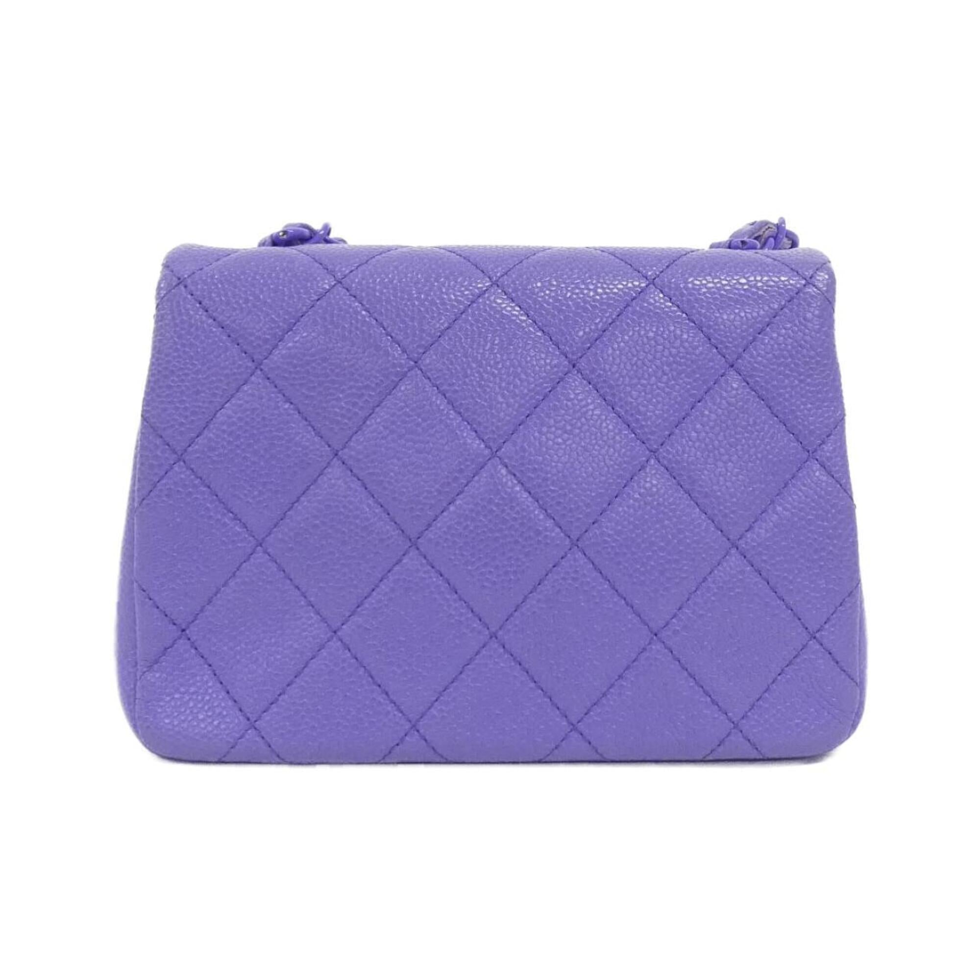 Chanel Purple Grained Calfskin Shoulder Bag (Pre-Owned)