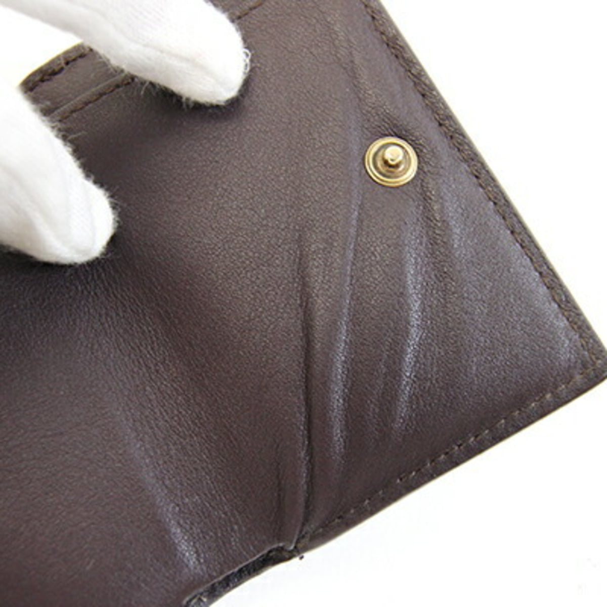 Saint Laurent Black Dark Brown Leather Wallet (Tri-Fold) (Pre-Owned)
